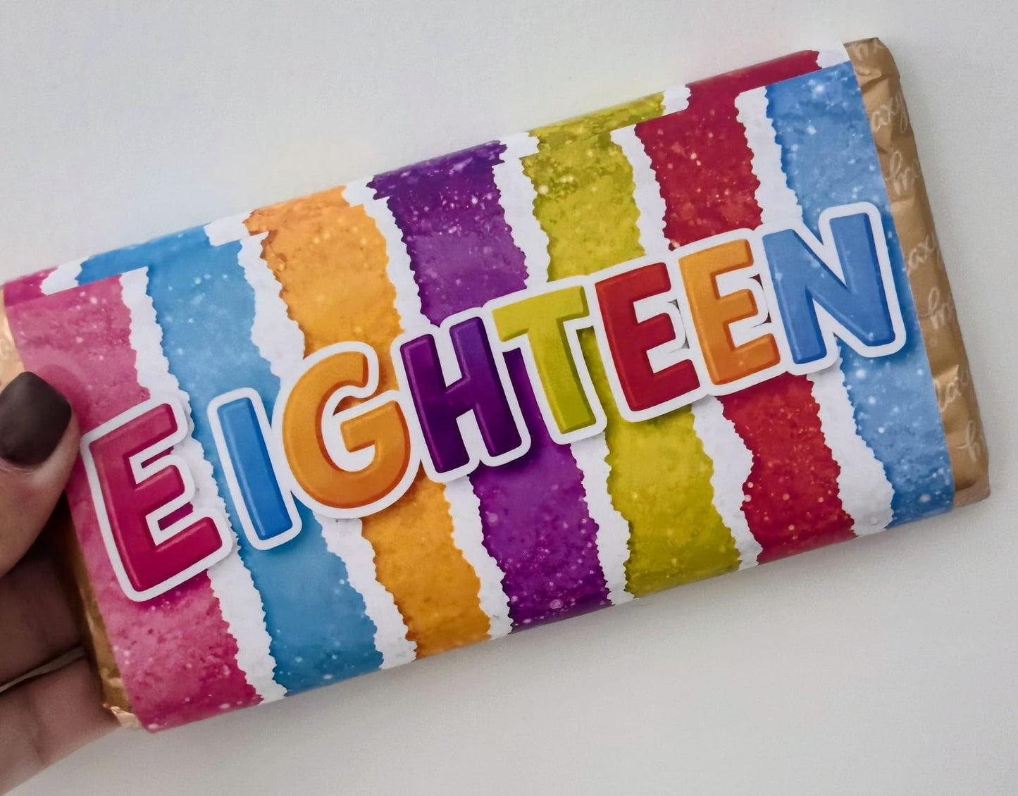Colourful 18th Birthday Chocolate Bar | Milestone Birthday Gift UK