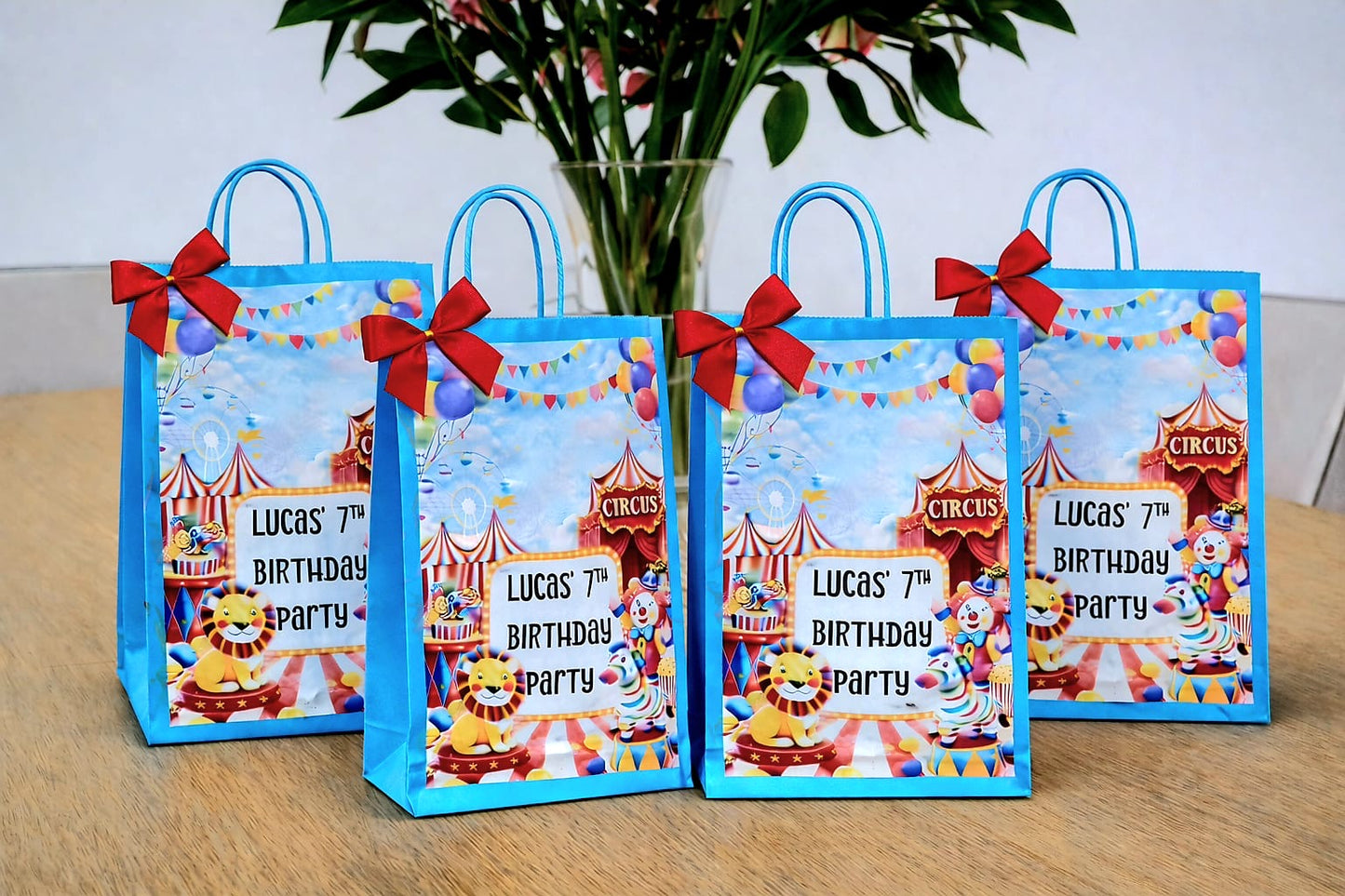 Personalised Circus Party Gift Bags