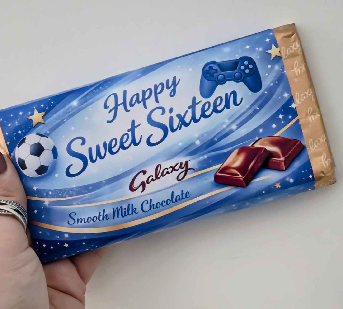 Sweet 16 Football & Gaming Chocolate Bar | 16th Birthday Gift UK