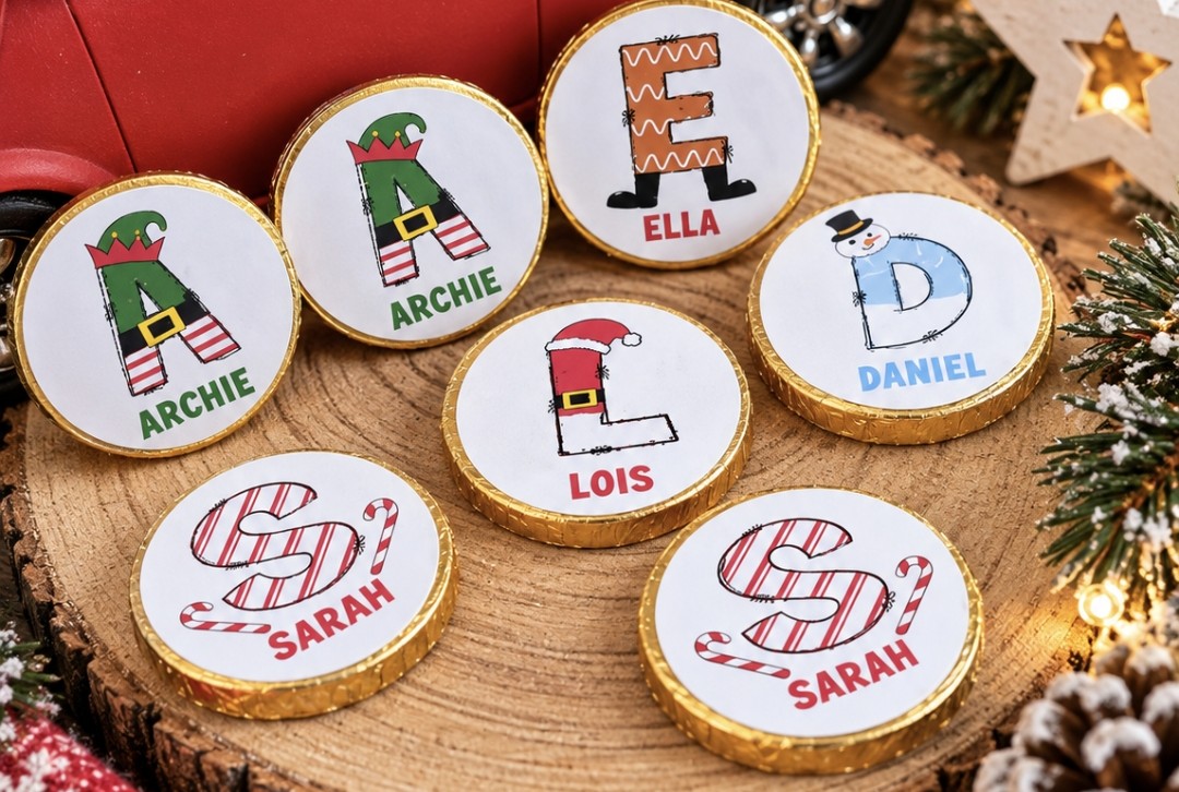 Personalised Christmas Chocolate Coins