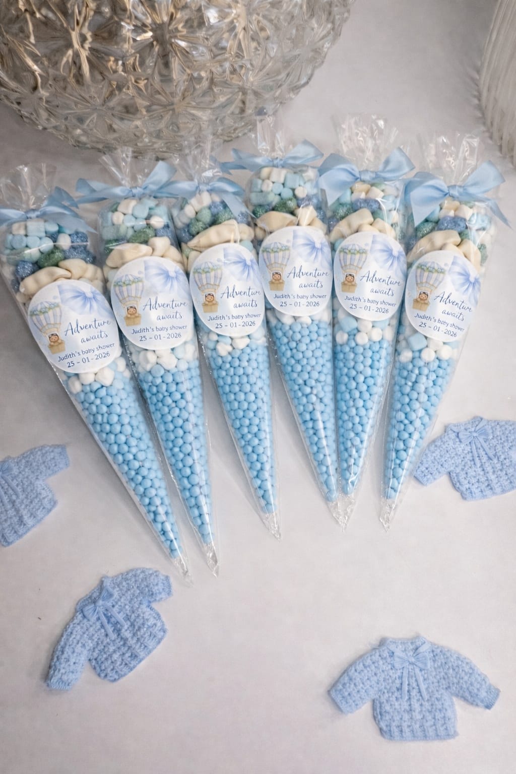 Blue Sweet Cones: Baby Shower Party Favors