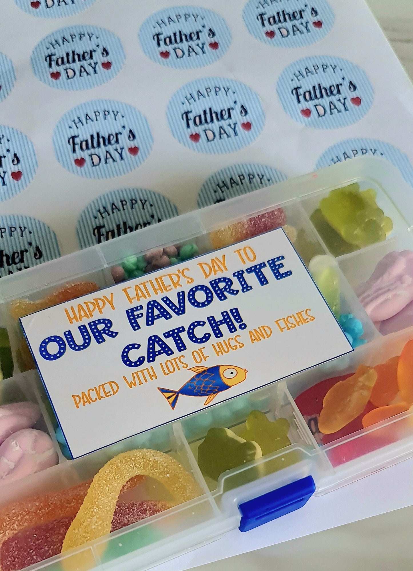 Father's Day Gummy Candy Tackle Box: Fish Sweets Gift