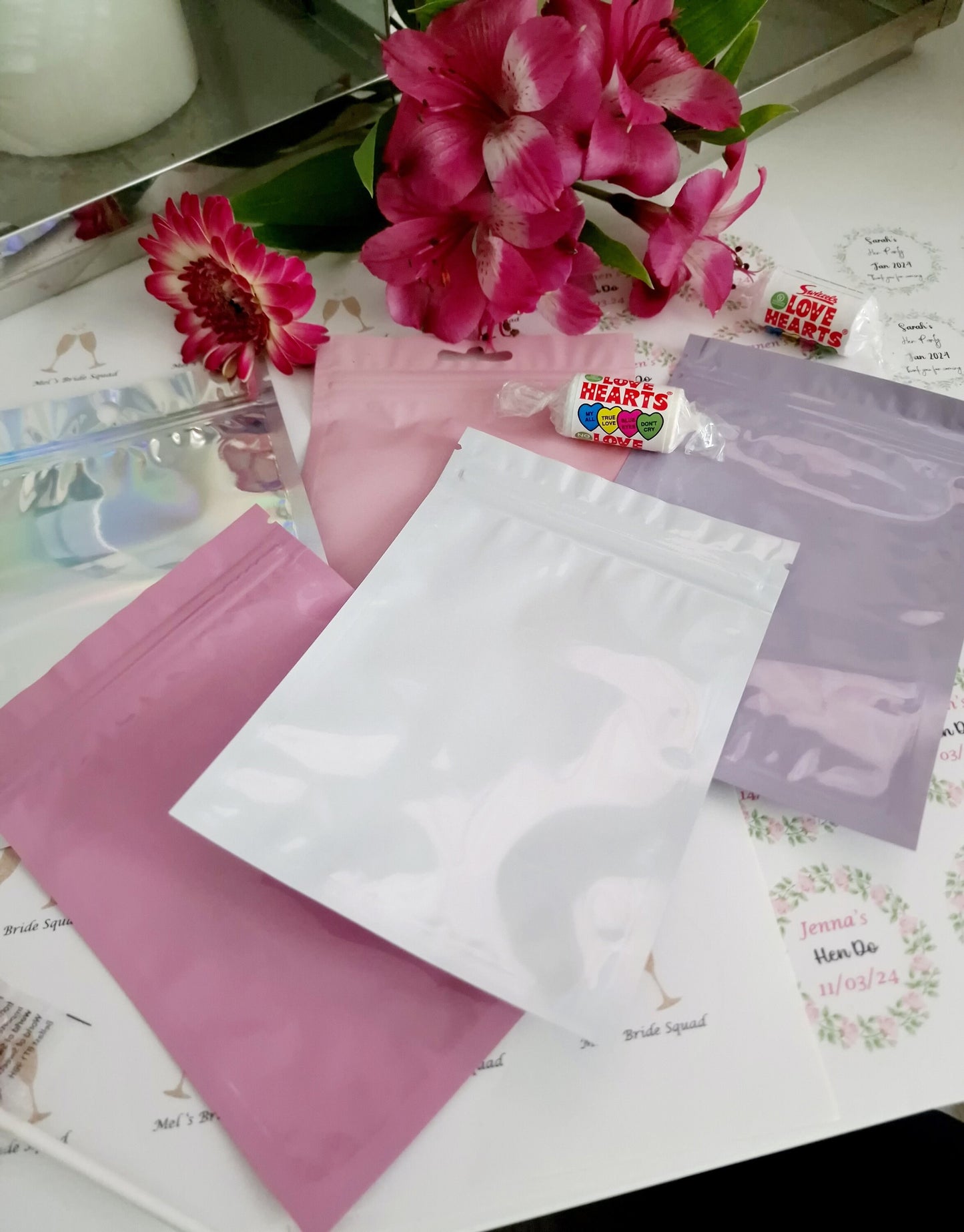 Personalized Hen Do Sweet Favors: Fizzy & Gummy Mix Pouches
