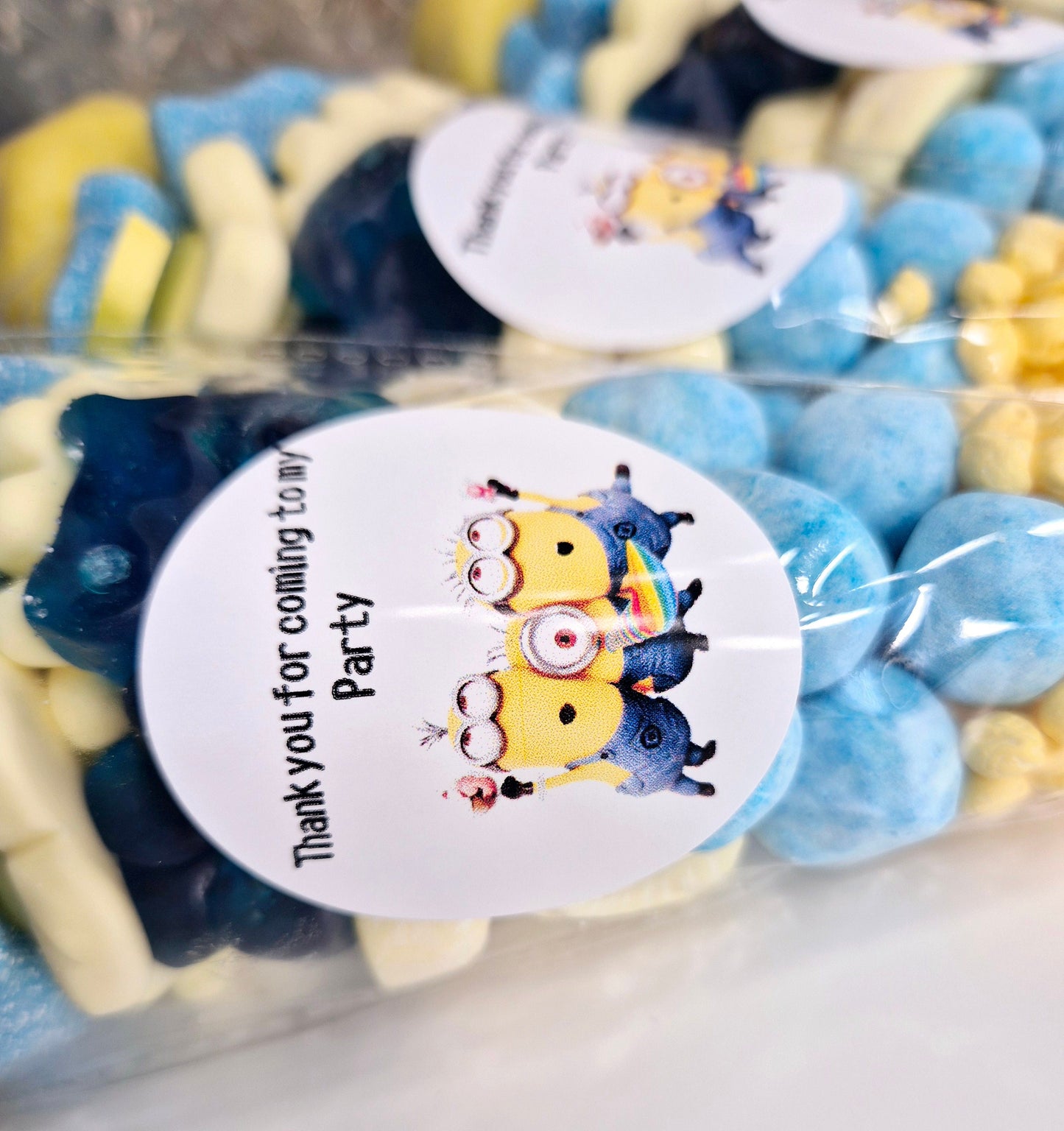 Minion Party Favor Cones: Yellow & Blue Sweets