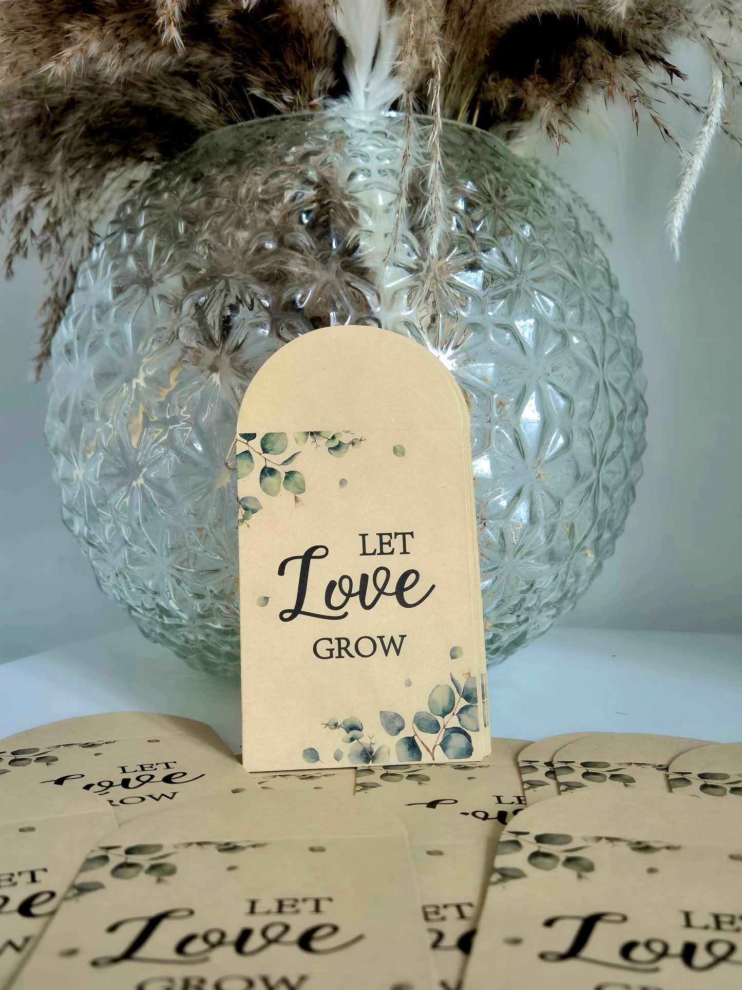 Eucalyptus Wedding Favor Seed Packets: Let Love Grow