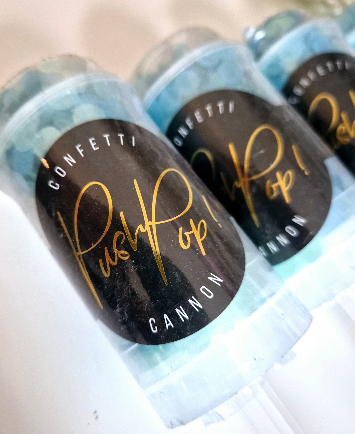 Baby Boy Confetti Push Pop: Baby Shower Gender Reveal