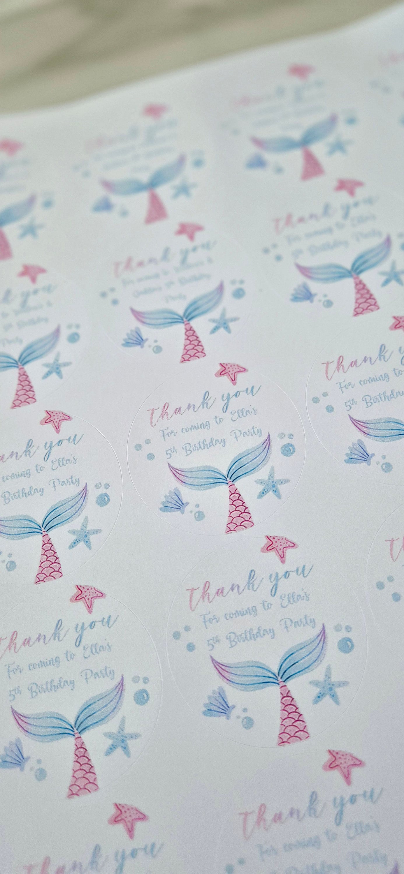 Mermaid Stickers: Glossy Party Favor Stickers (24 per sheet)