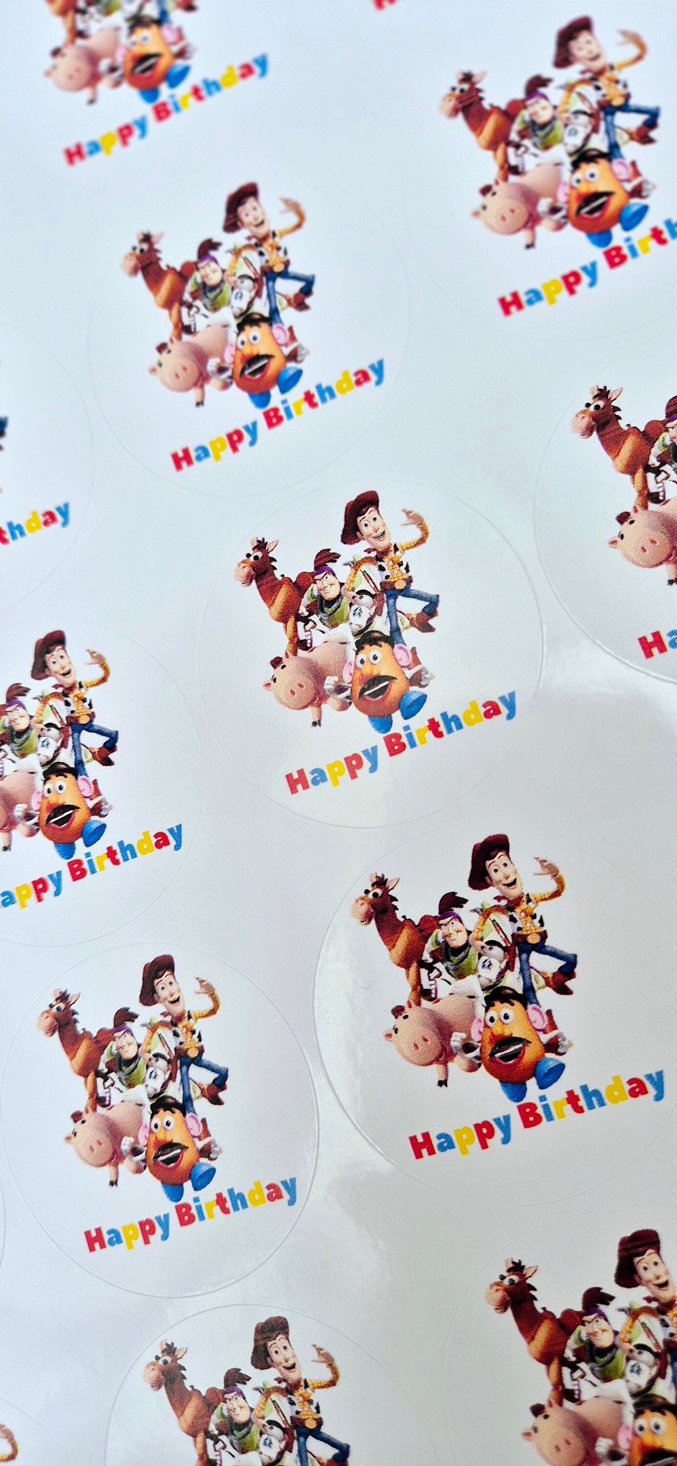 Toy Story Birthday Stickers: Glossy Party Favor Labels
