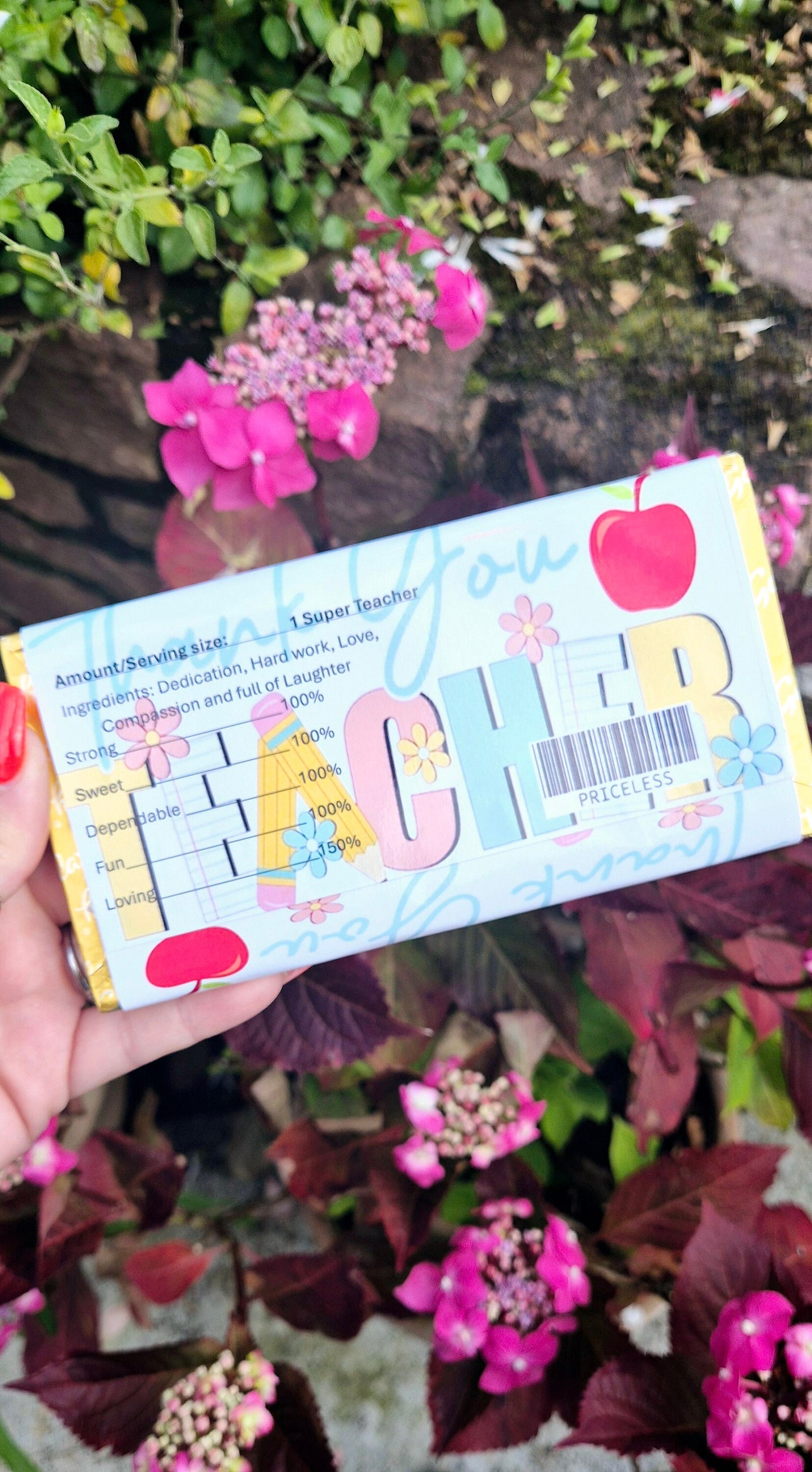 Personalized Teacher Chocolate Bar: Thank You Gift