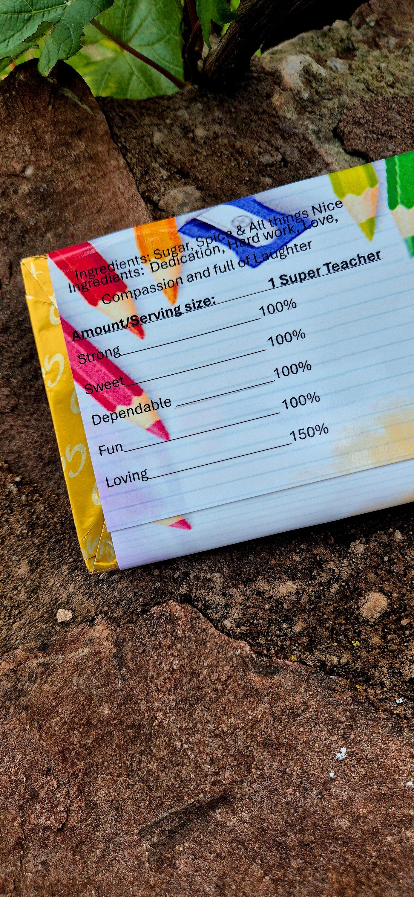 Personalized Teacher Chocolate Bar: Thank You Gift