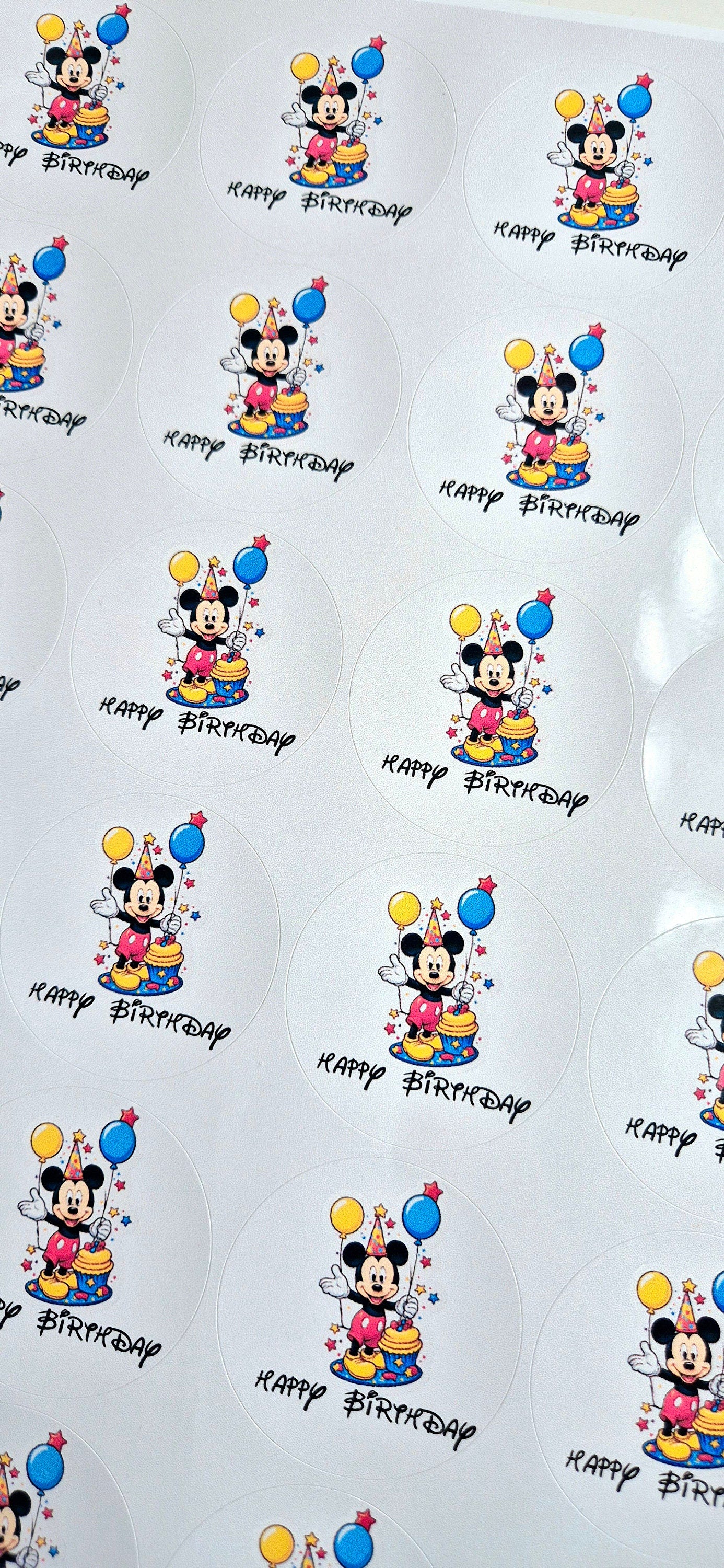 Mickey Mouse Inspired Stickers: Glossy Party Favor Labels (Set of 24)