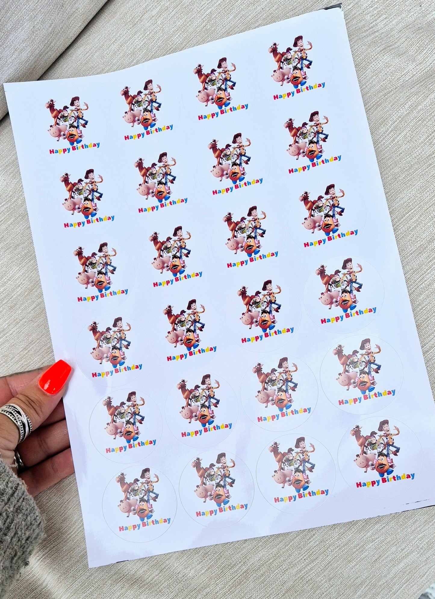 Toy Story Birthday Stickers: Glossy Party Favor Labels