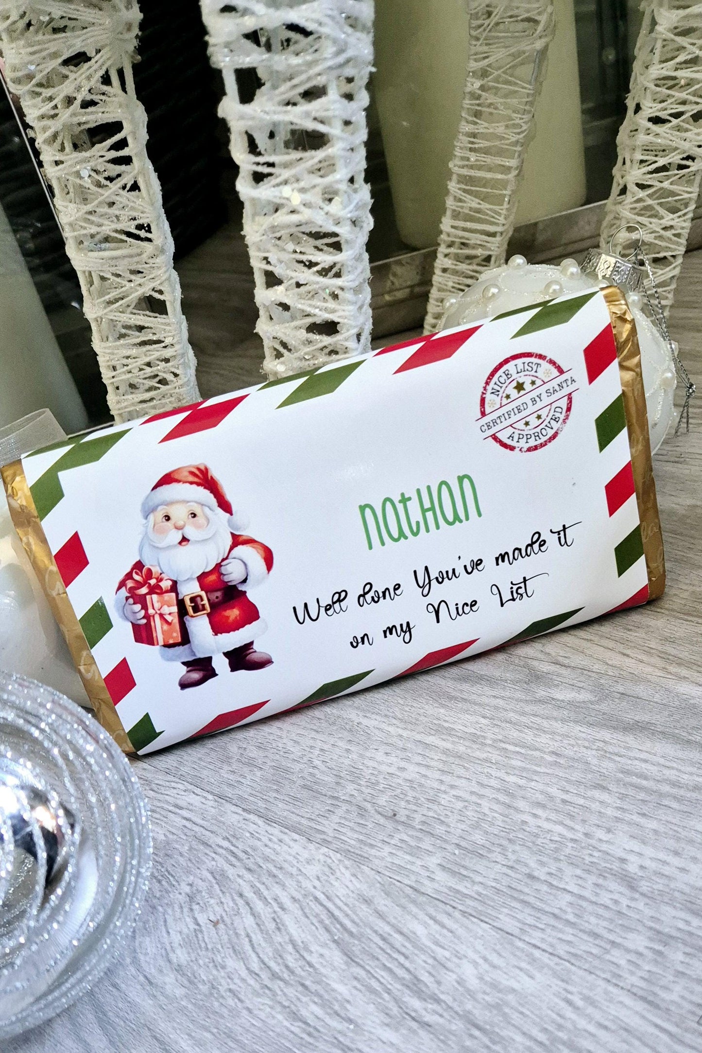 Personalised good list chocolate bar