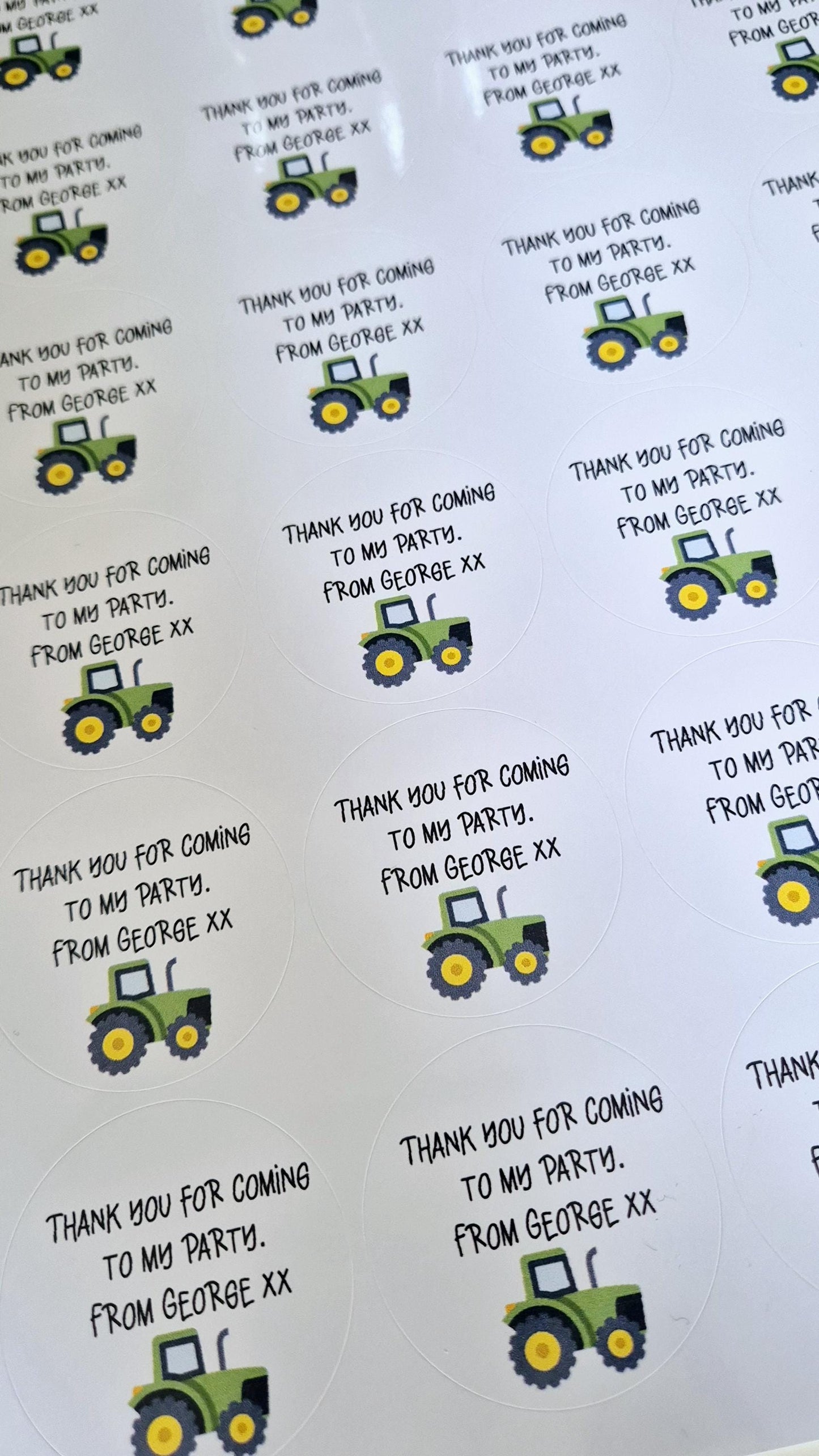Tractor Party Stickers: Glossy Favor Stickers, 45mm, 24/Sheet