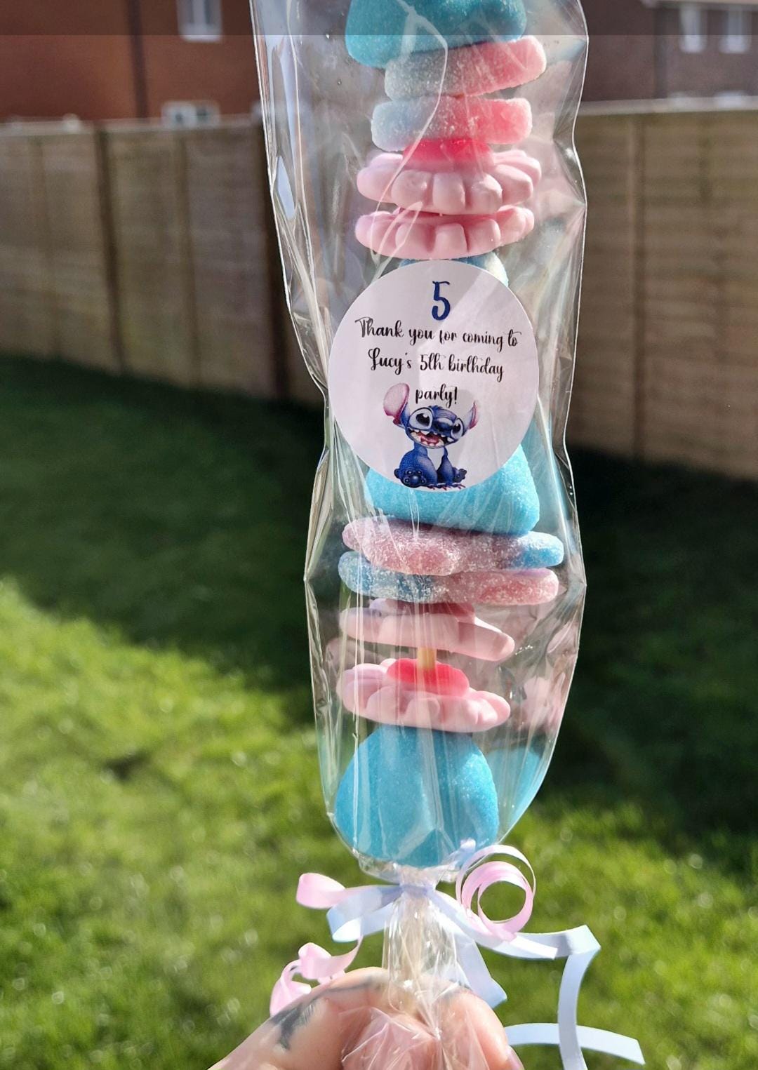 Stitch-Inspired Sweet Kebabs: Pink & Blue Party Favors