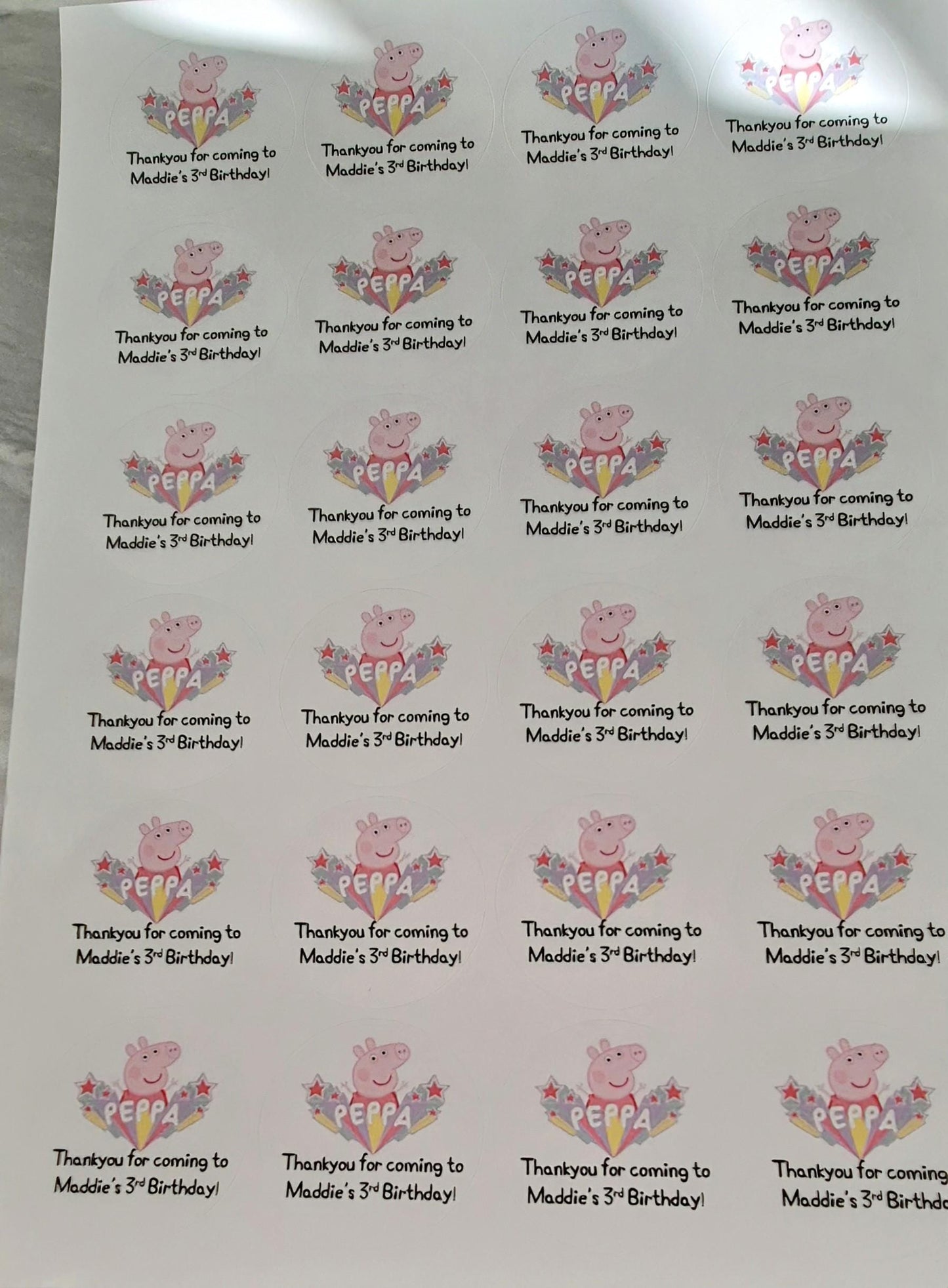 Pig Party Favor Stickers: Glossy Labels, 45mm (Set of 24)