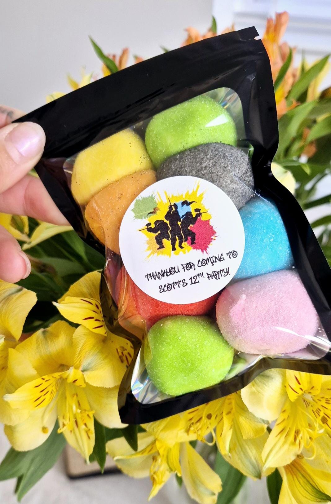 Paintball kebabs- Colourful kebabs - paintball mallows
