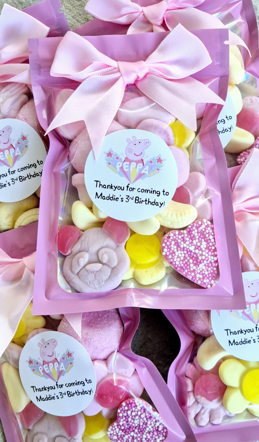 PEPPA- inspired sweet pouches- Party favours -.Sweet bags -PIG