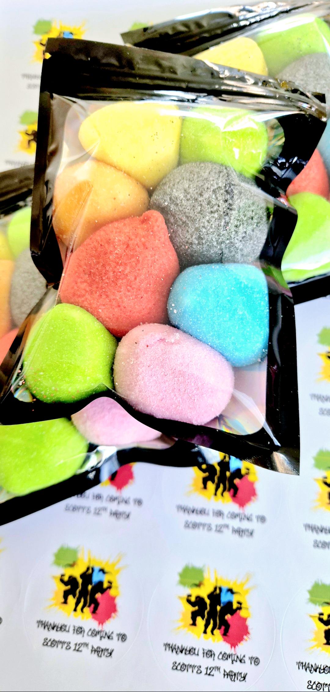 Paintball kebabs- Colourful kebabs - paintball mallows