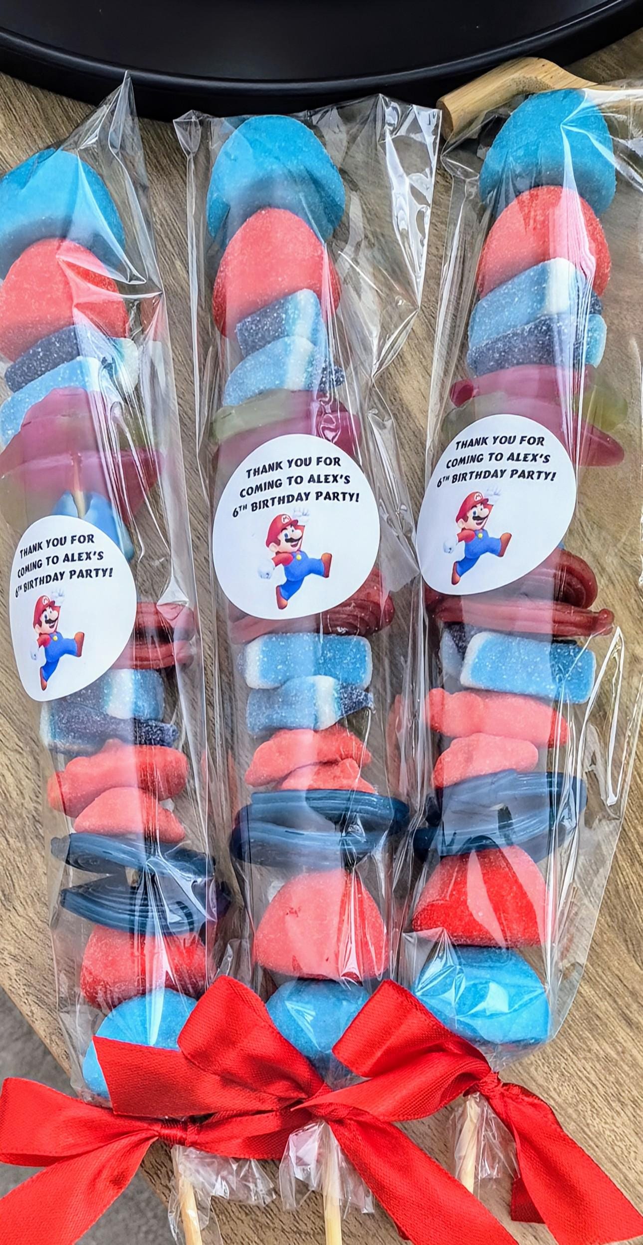 Mario-Inspired Sweet Kebabs: Party Favors