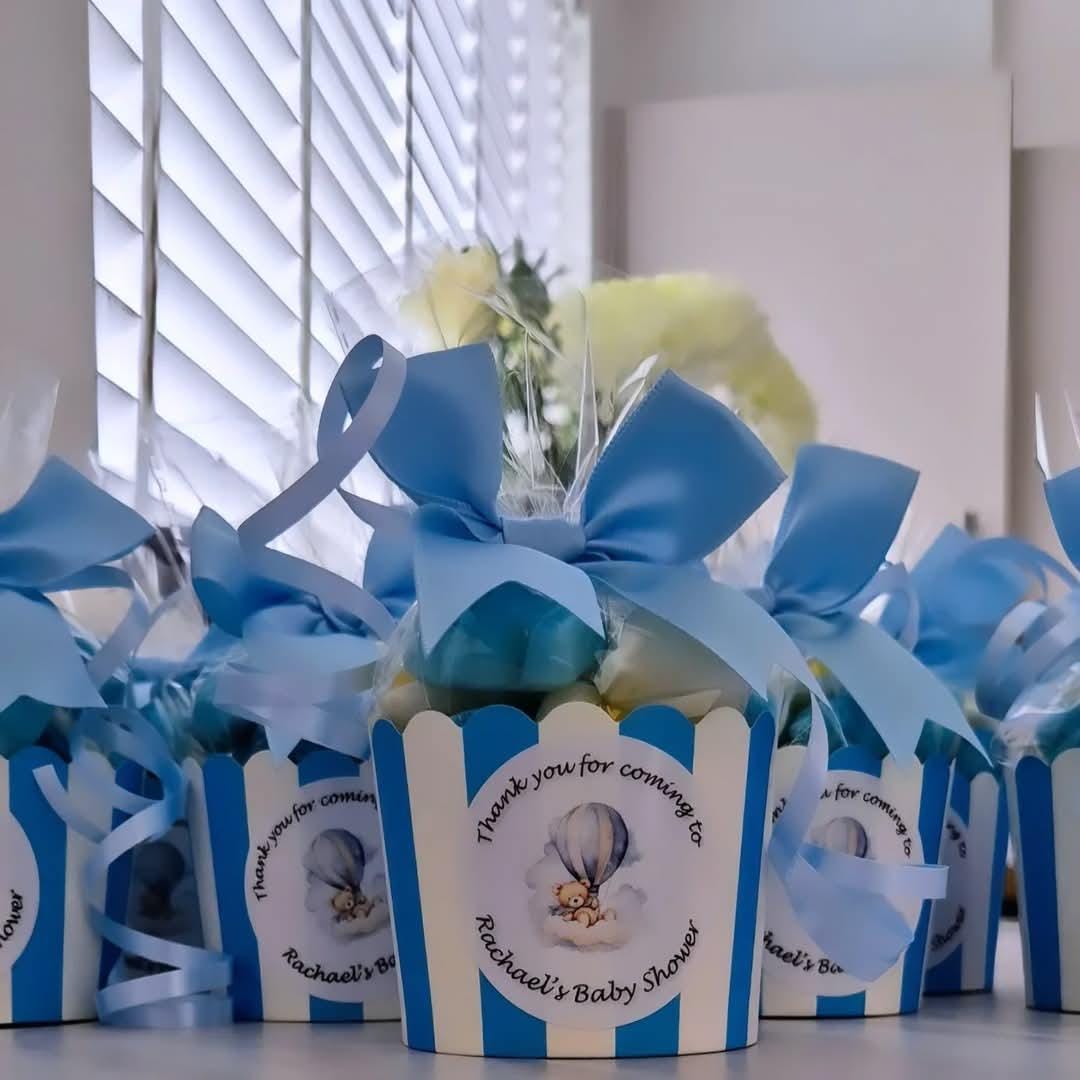 Baby Shower Sweet Cups: Blue Candy Favors - Gender Reveal