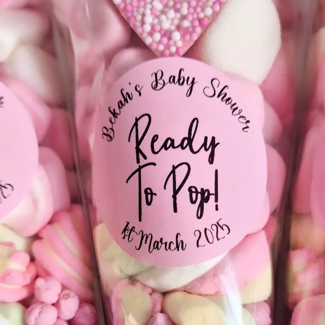Pink Candy Cones: Baby Shower Sweet Favors