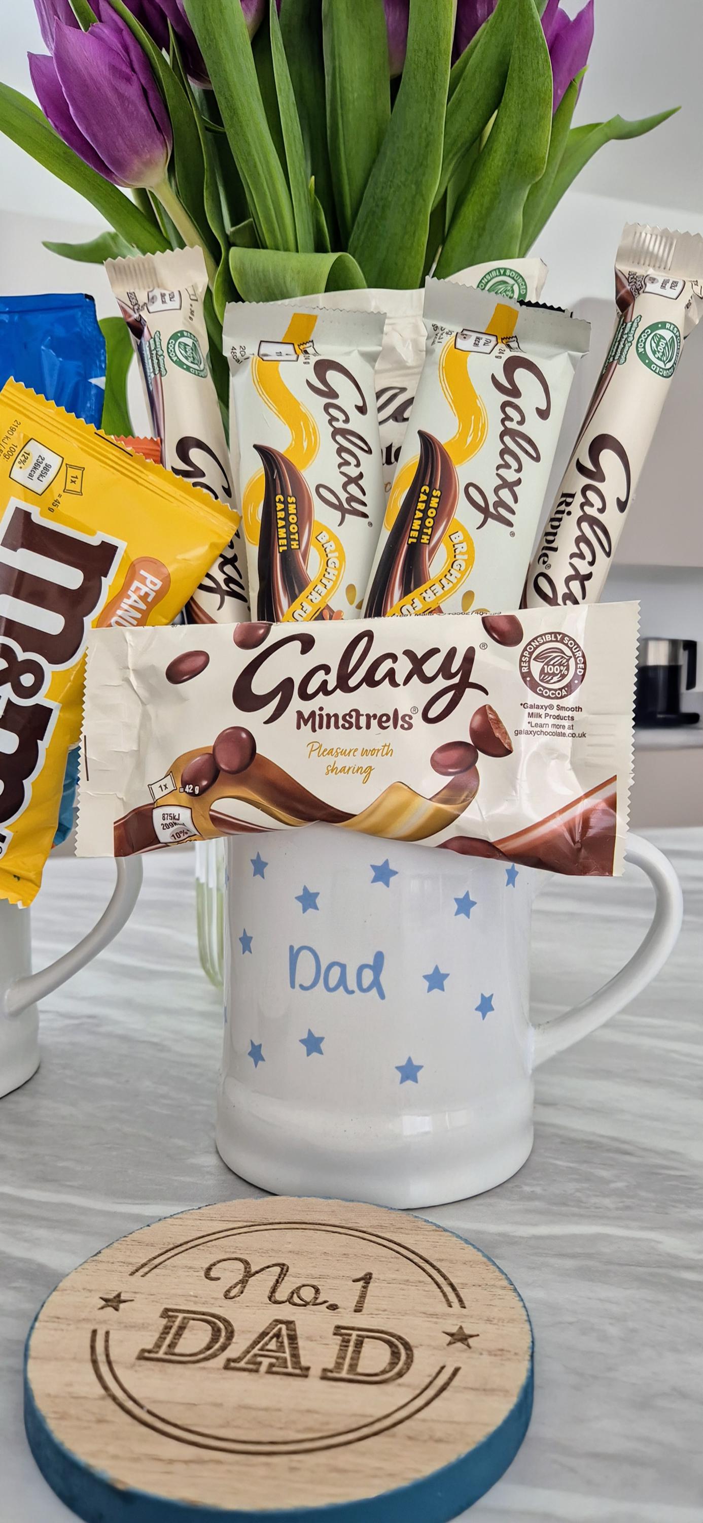 Father's Day Chocolate Bouquet Gift Set: Mug & Coaster