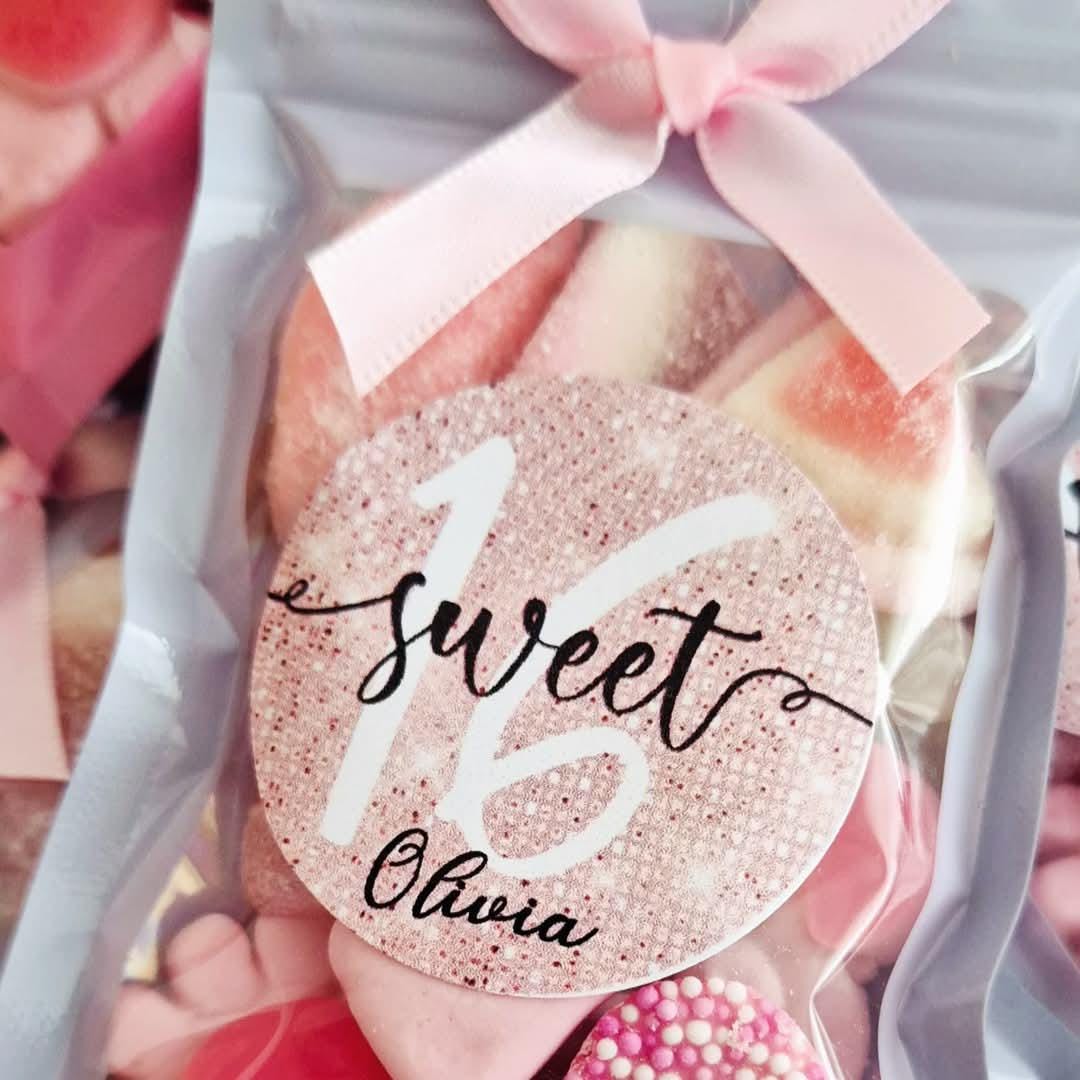 Party Favours | Birthdays | Girls Birthday Party | Sweet sixteen | prefilled sweet bags| personalised sweets