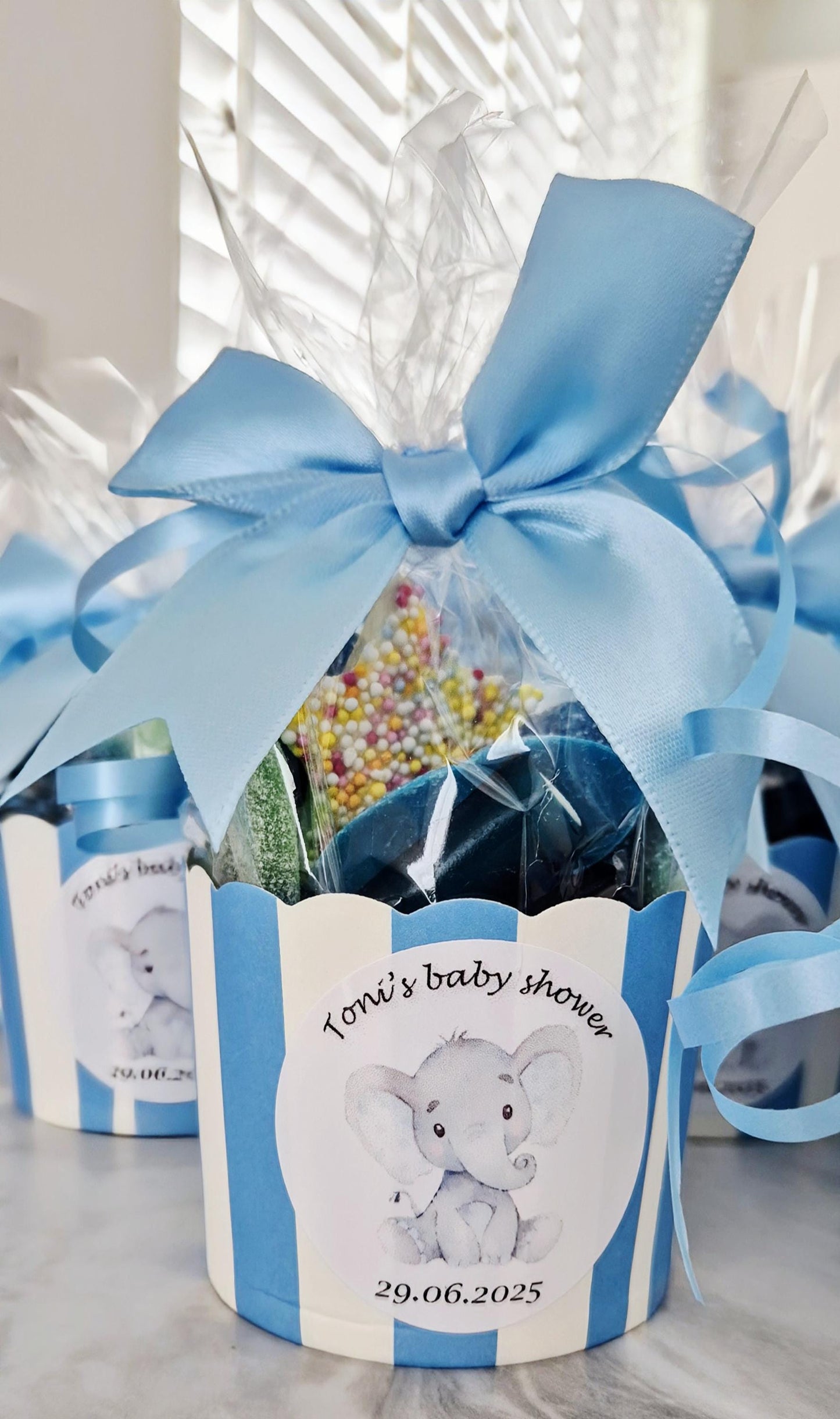 Baby shower sweet cups- Gender reveal - Baby shower favour- Sweet Favours- Baby boy