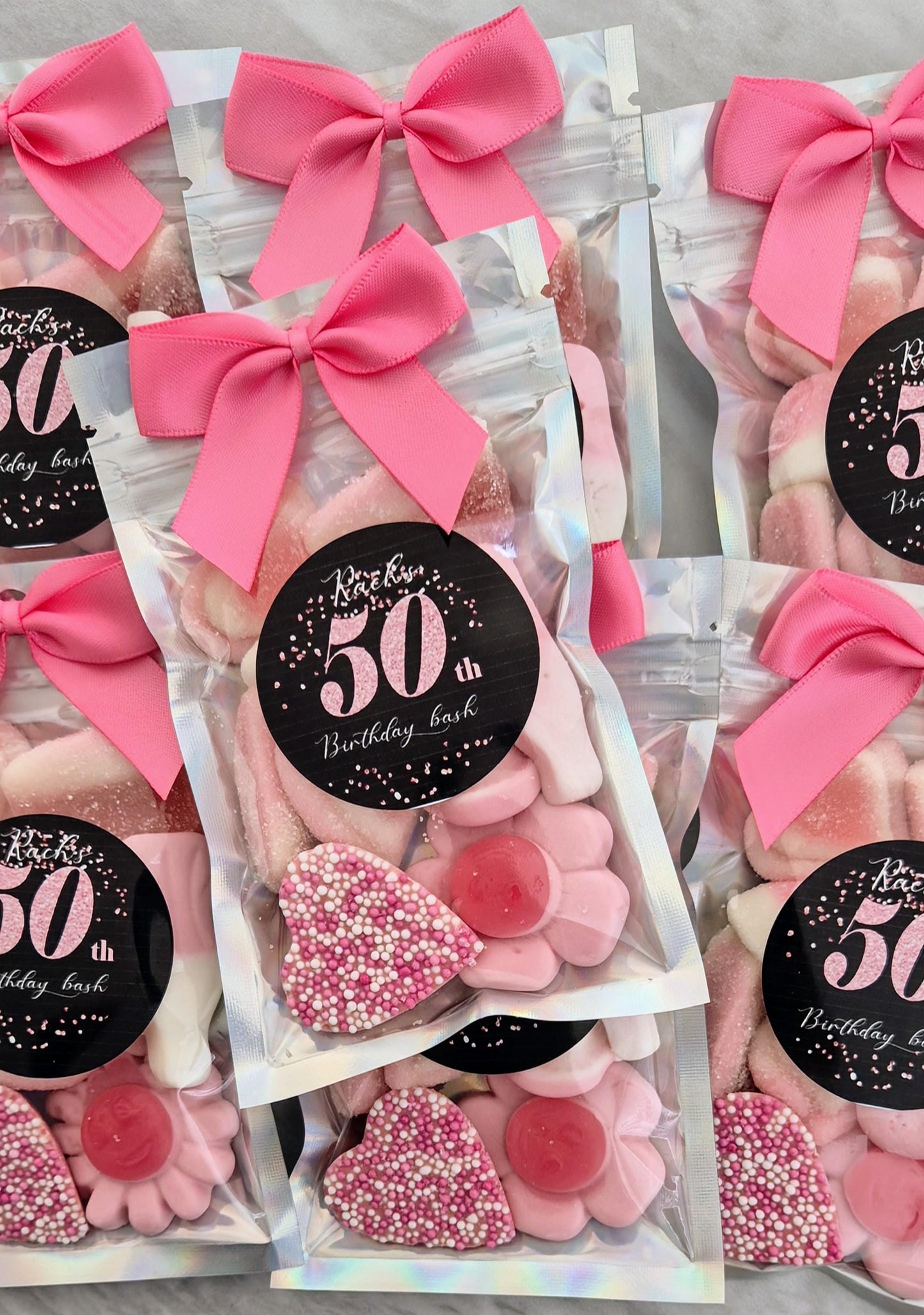 50th Birthday Sweet Pouches: Personalized Party Favors
