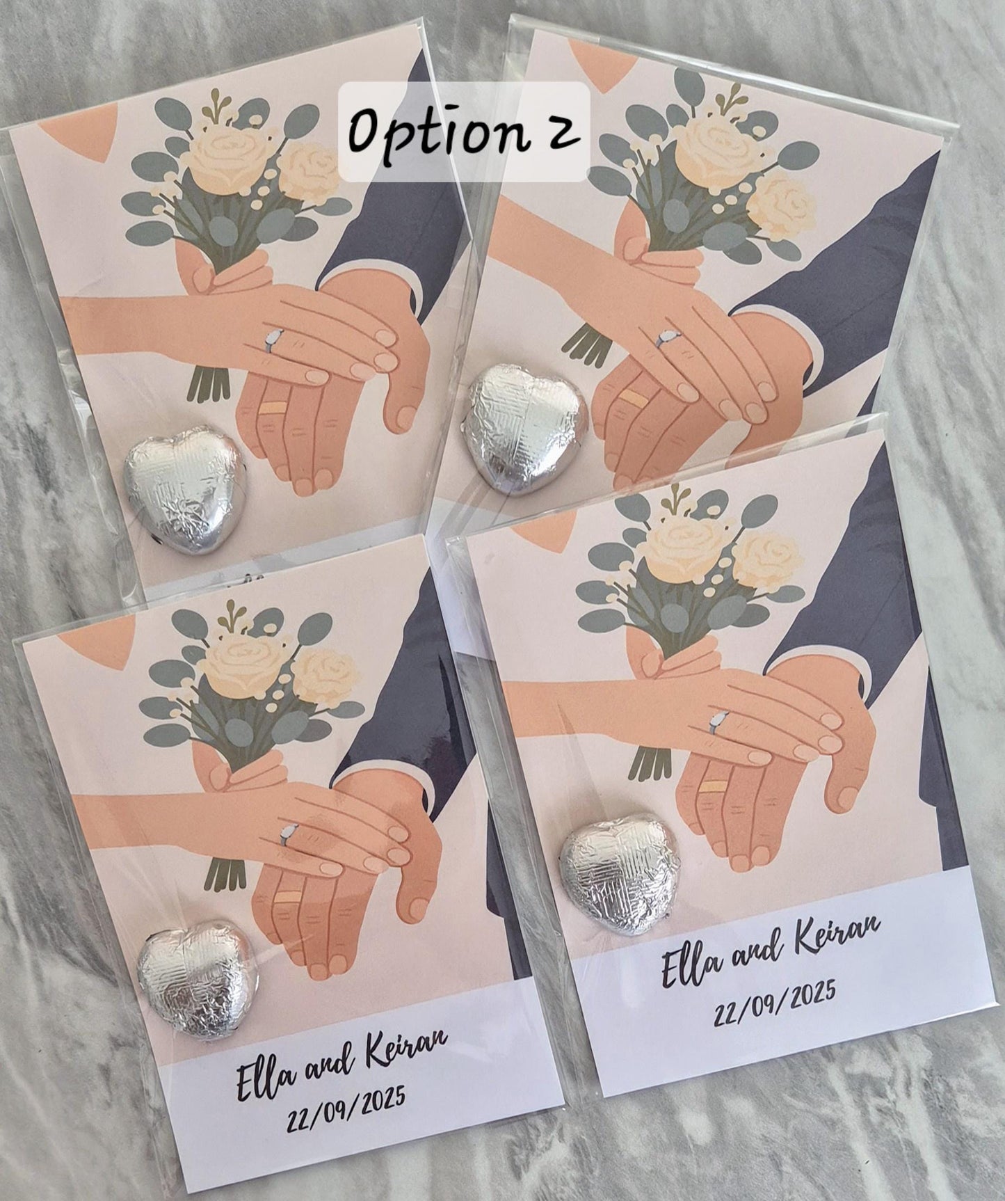 Chocolate Card personalised thank you wedding favours