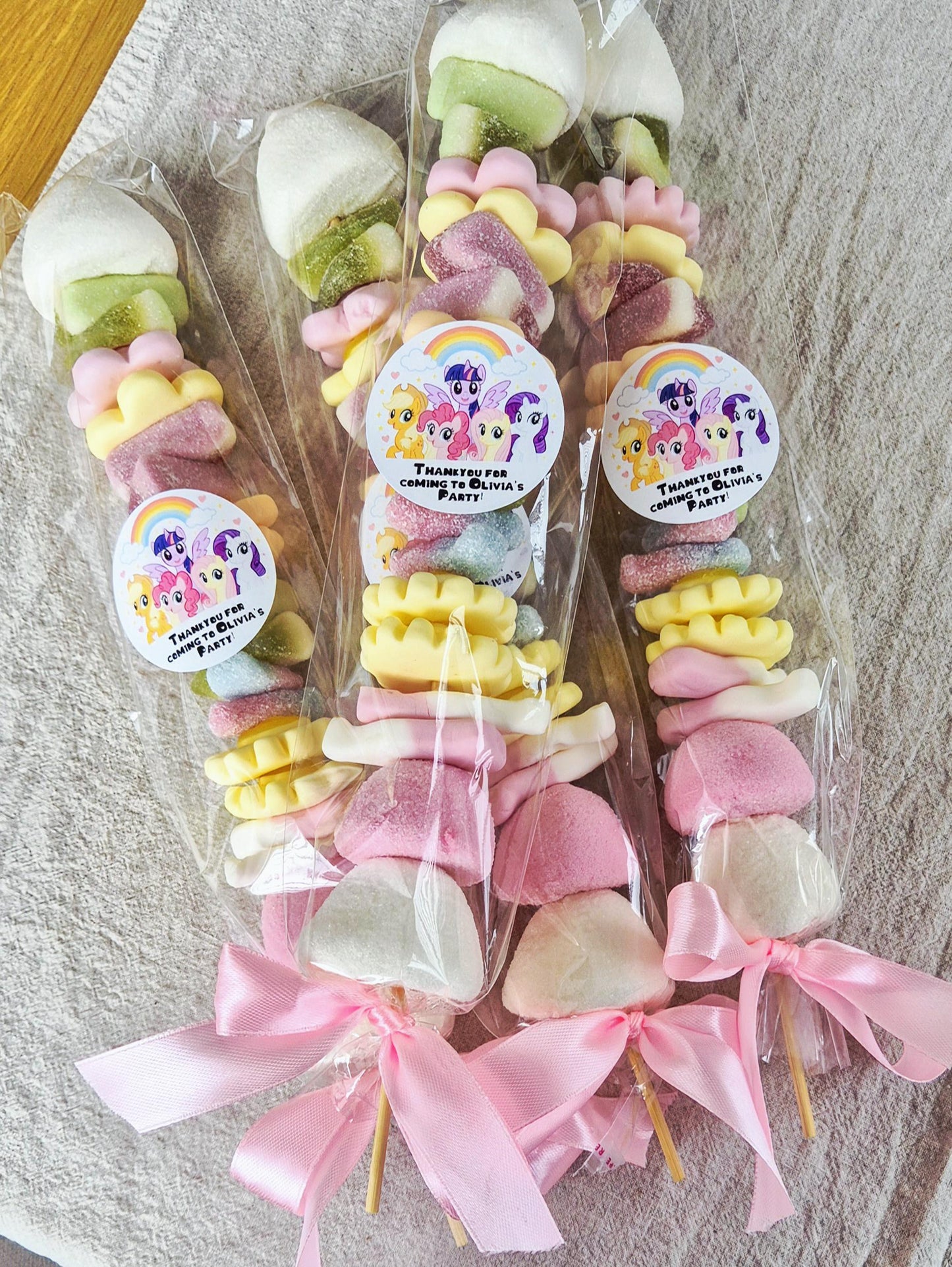 My little pony - inspired sweet kebabs- sweet kebabs- party favours