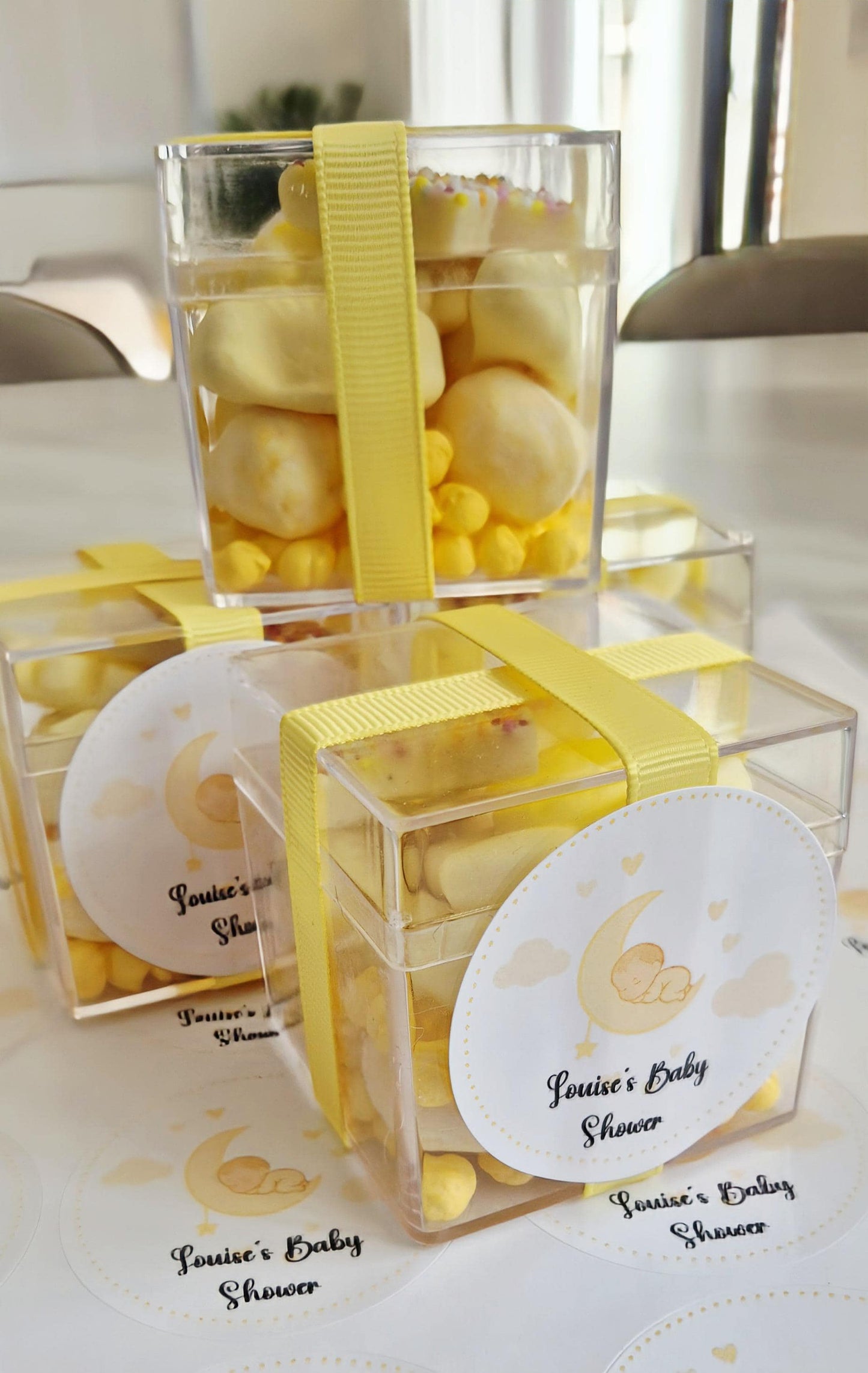 Netural baby shower sweet cubes - Sweet cubes- suprise baby- Gender reveal
