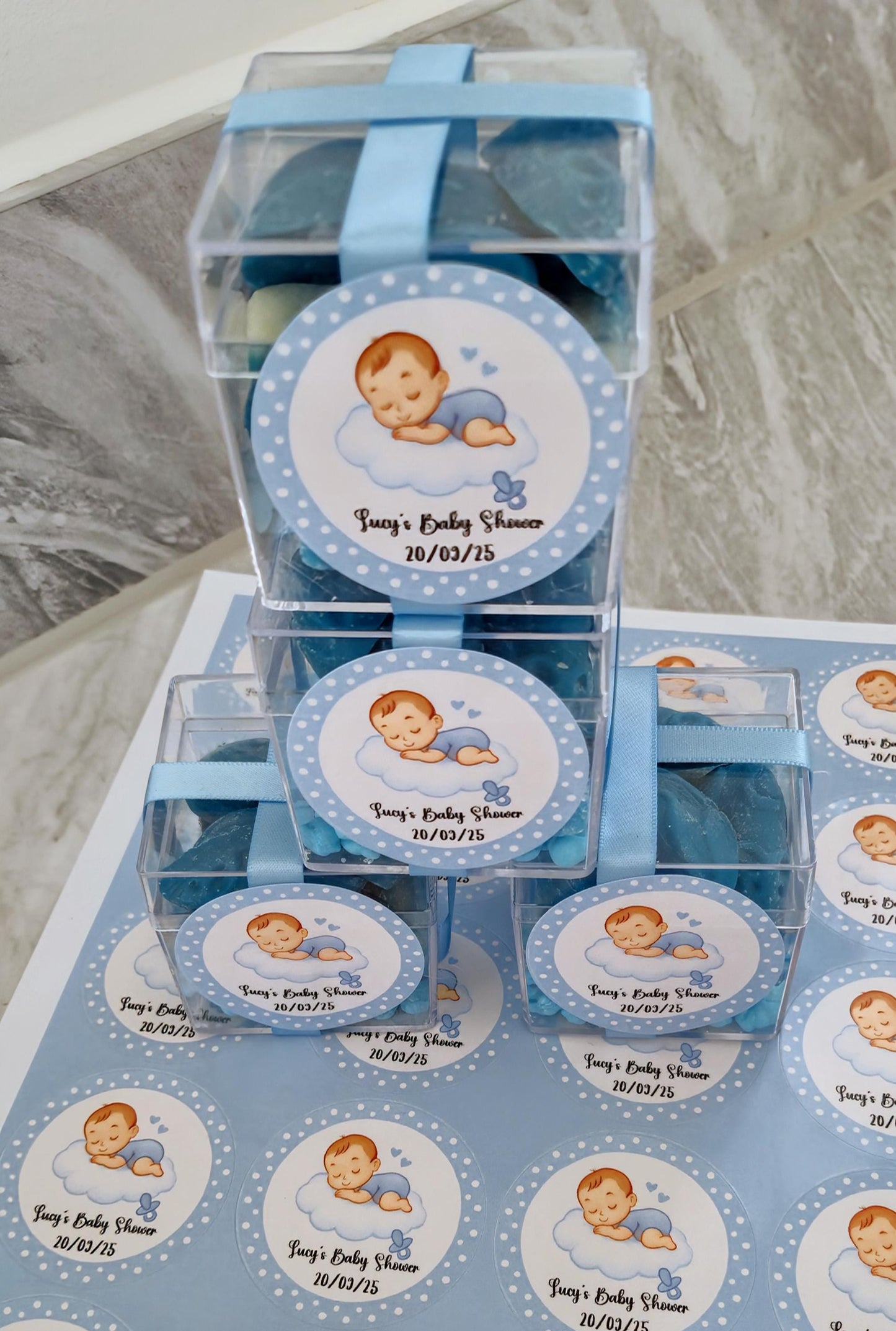 Blue baby shower sweet cubes - Sweet cubes- Baby boy - It's a boy