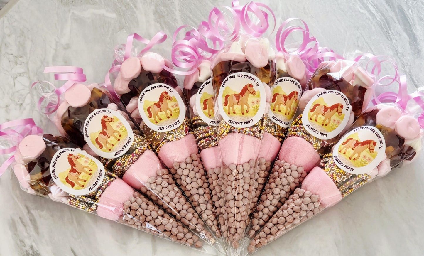 Horse themed party cones - sweet cones - party - Horse riding party