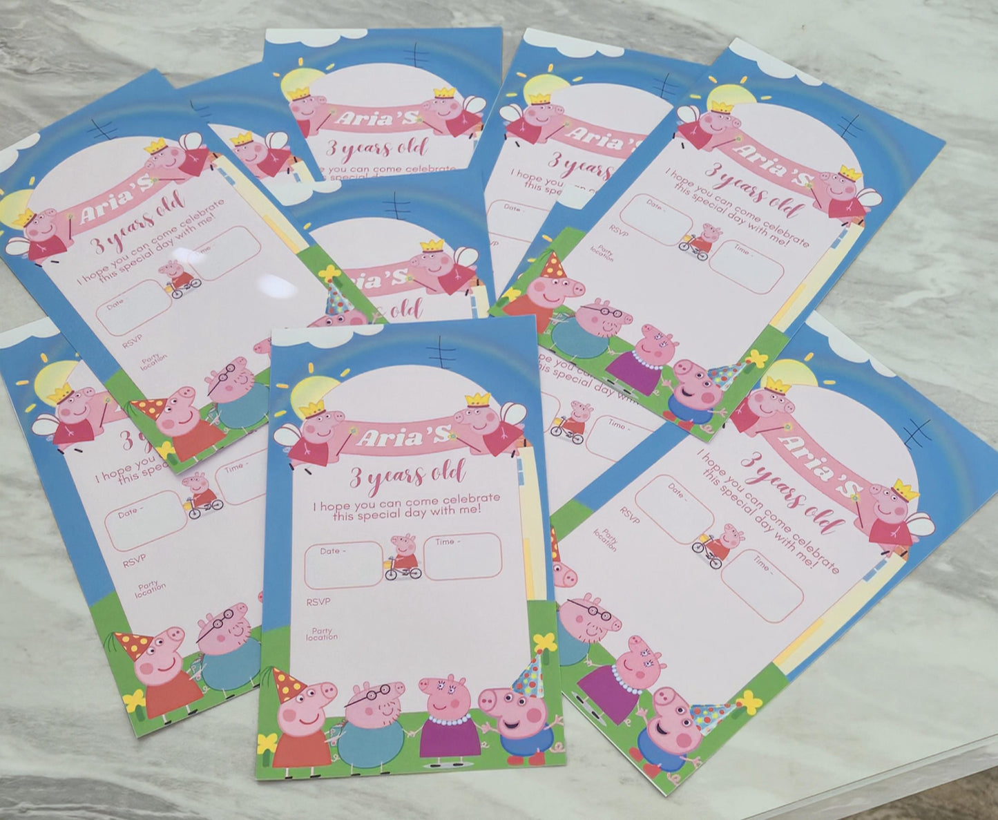 Peppa -inspired party invites - kids party - Party invites