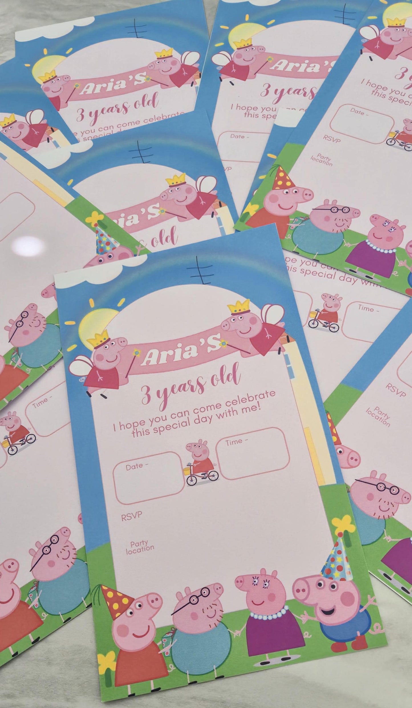 Peppa -inspired party invites - kids party - Party invites