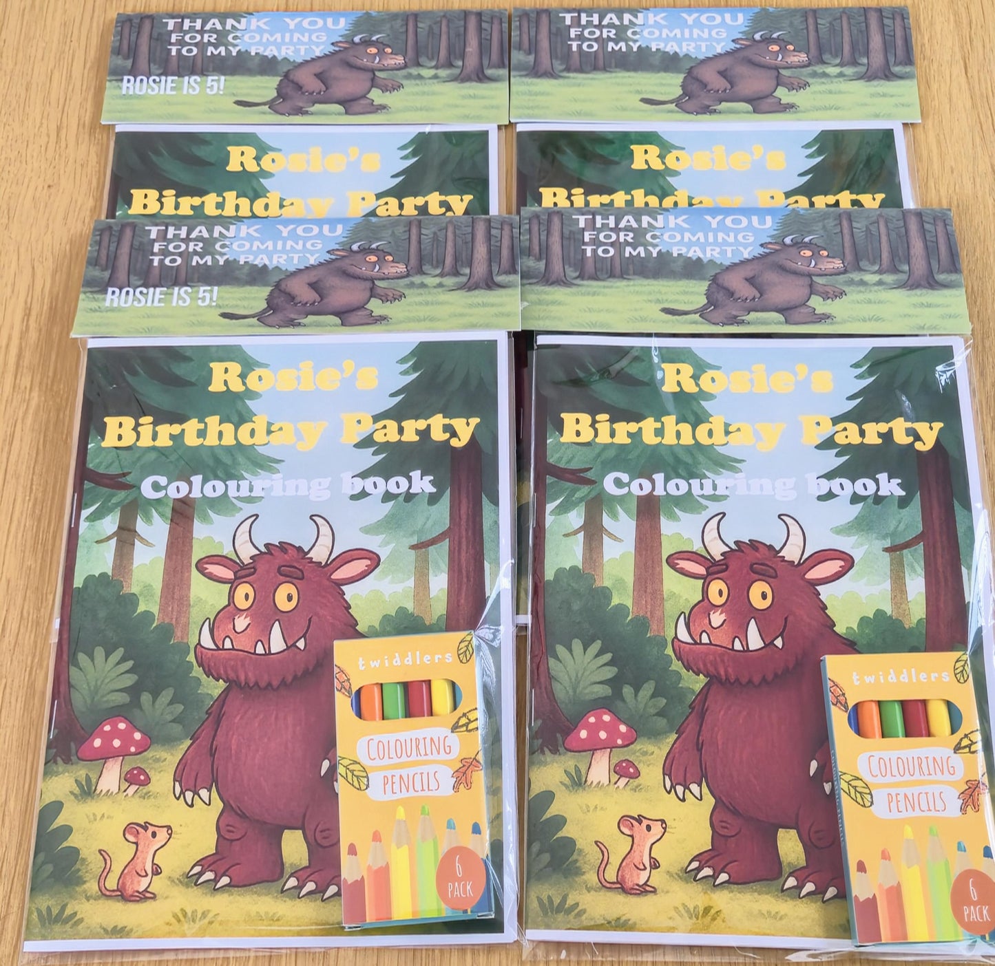 Gruffalo inspired personalised colouring book - Party favour - Kids Party