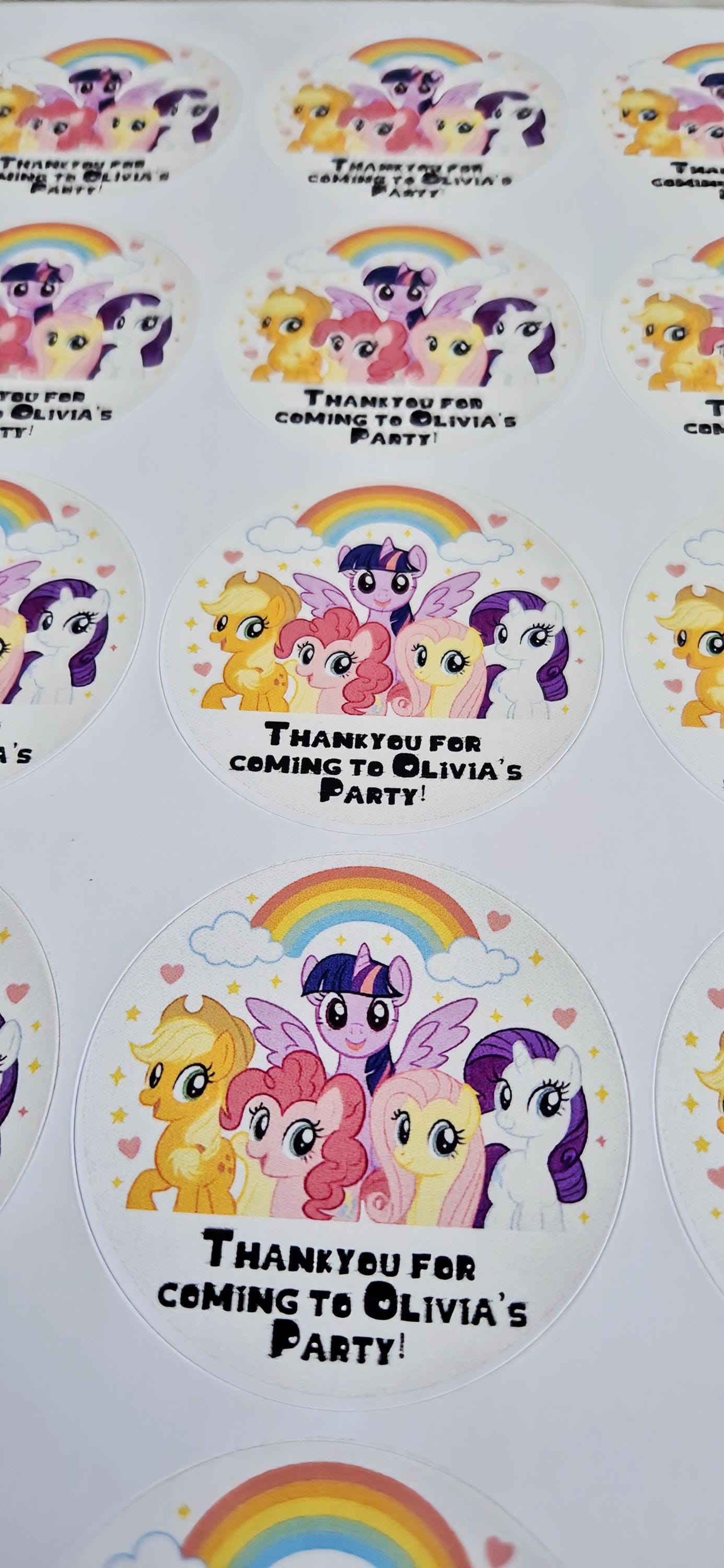 My Little Pony Stickers: Glossy Party Favor Labels, 45mm (Set of 24)