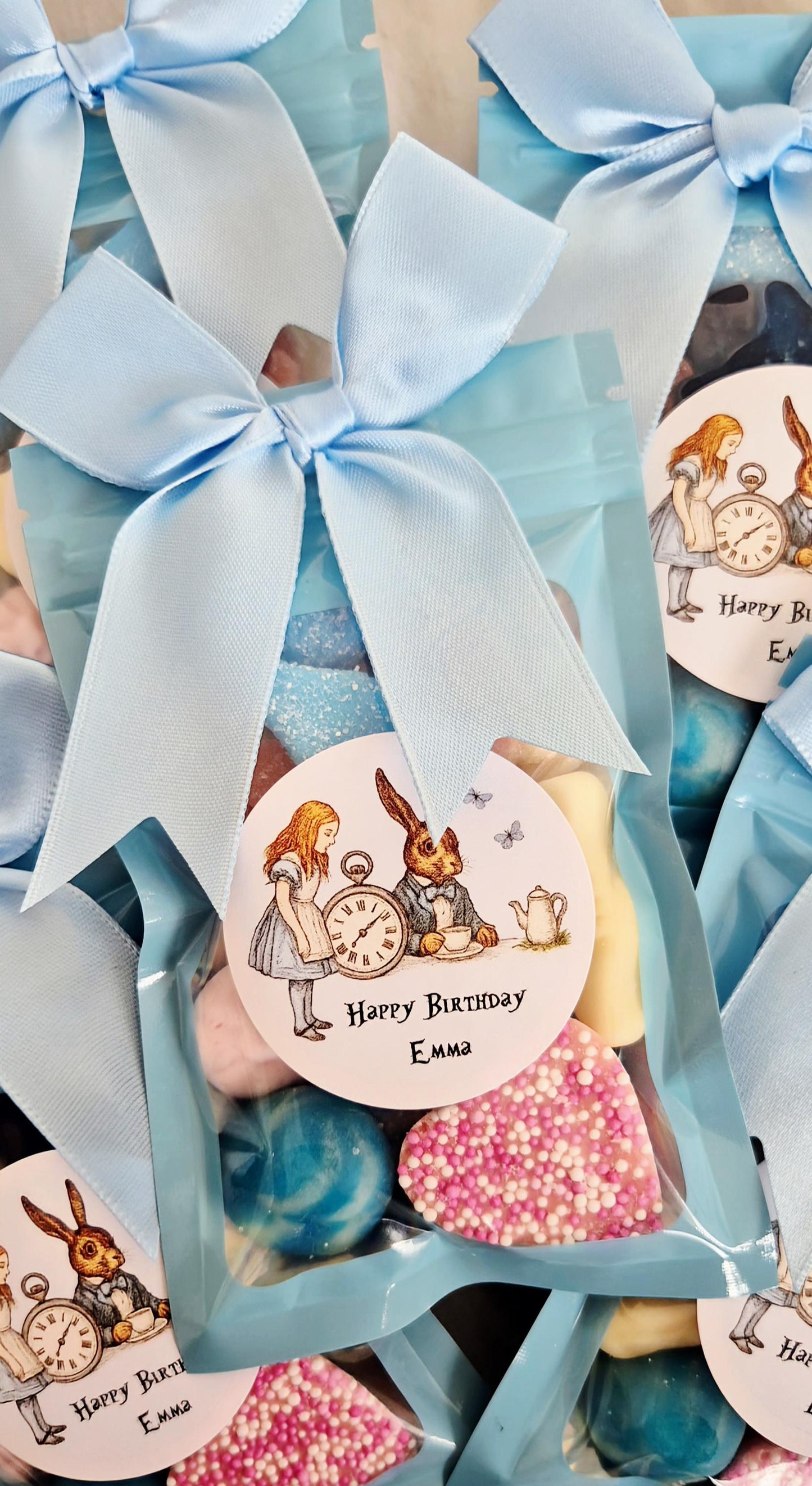 Alice in wonderland Inspired Sweet pouches- Party Favours - Birthday- Tea party - Mad hatter