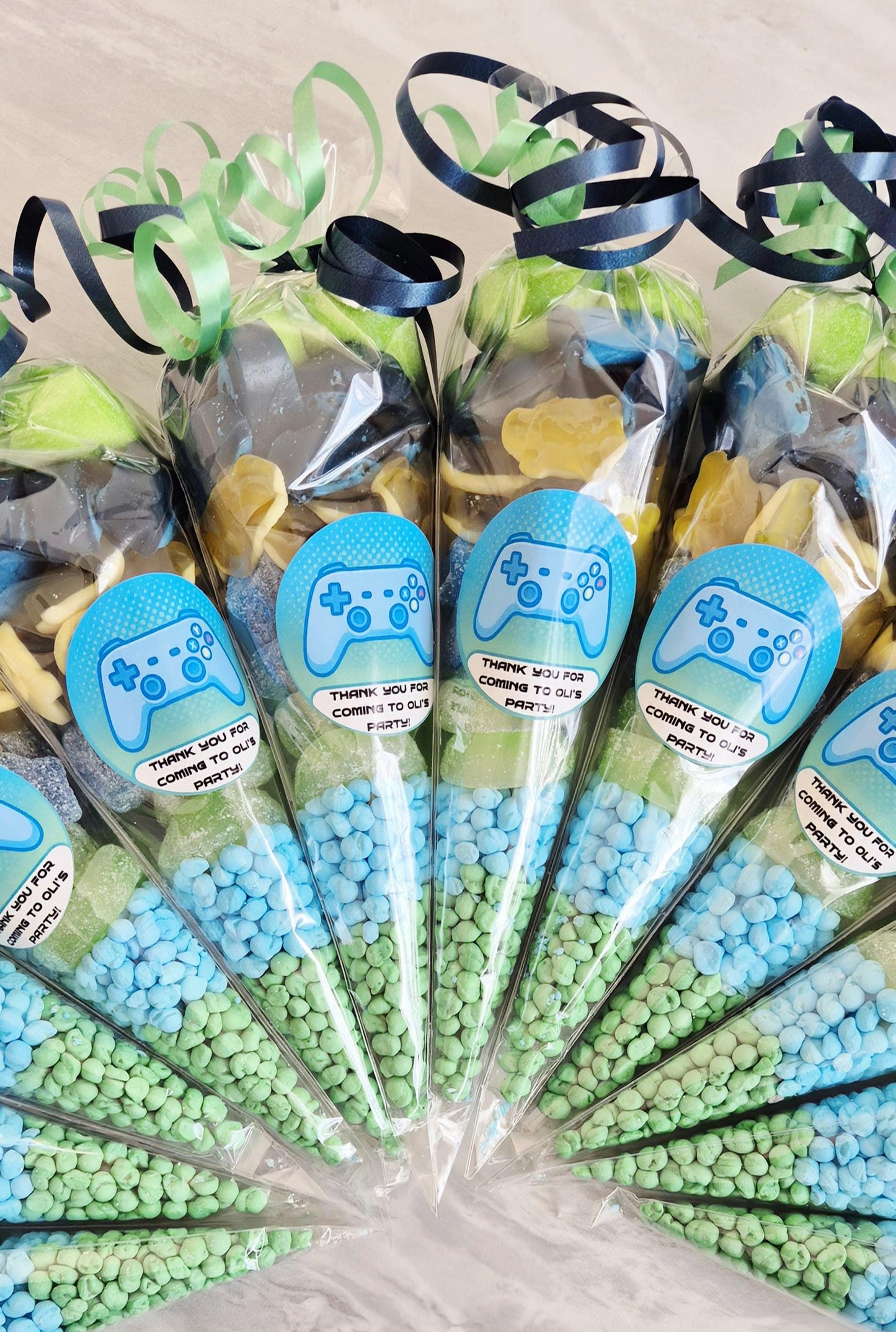 Gaming sweet cones- Party cones - Gaming inspired sweet cones- Gaming favours - Birthday- prefilled sweet cones - personalised cones