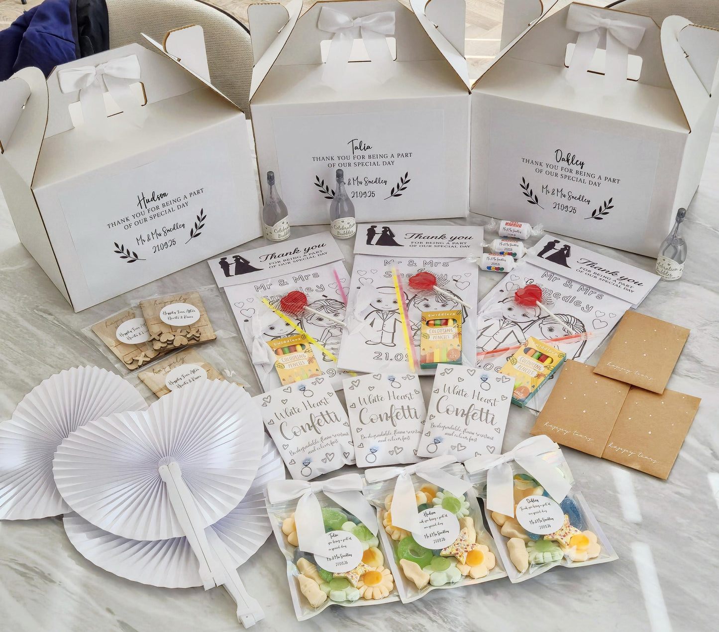 Personalized Children's Wedding Activity Box: Favors, Coloring Book & Sweets