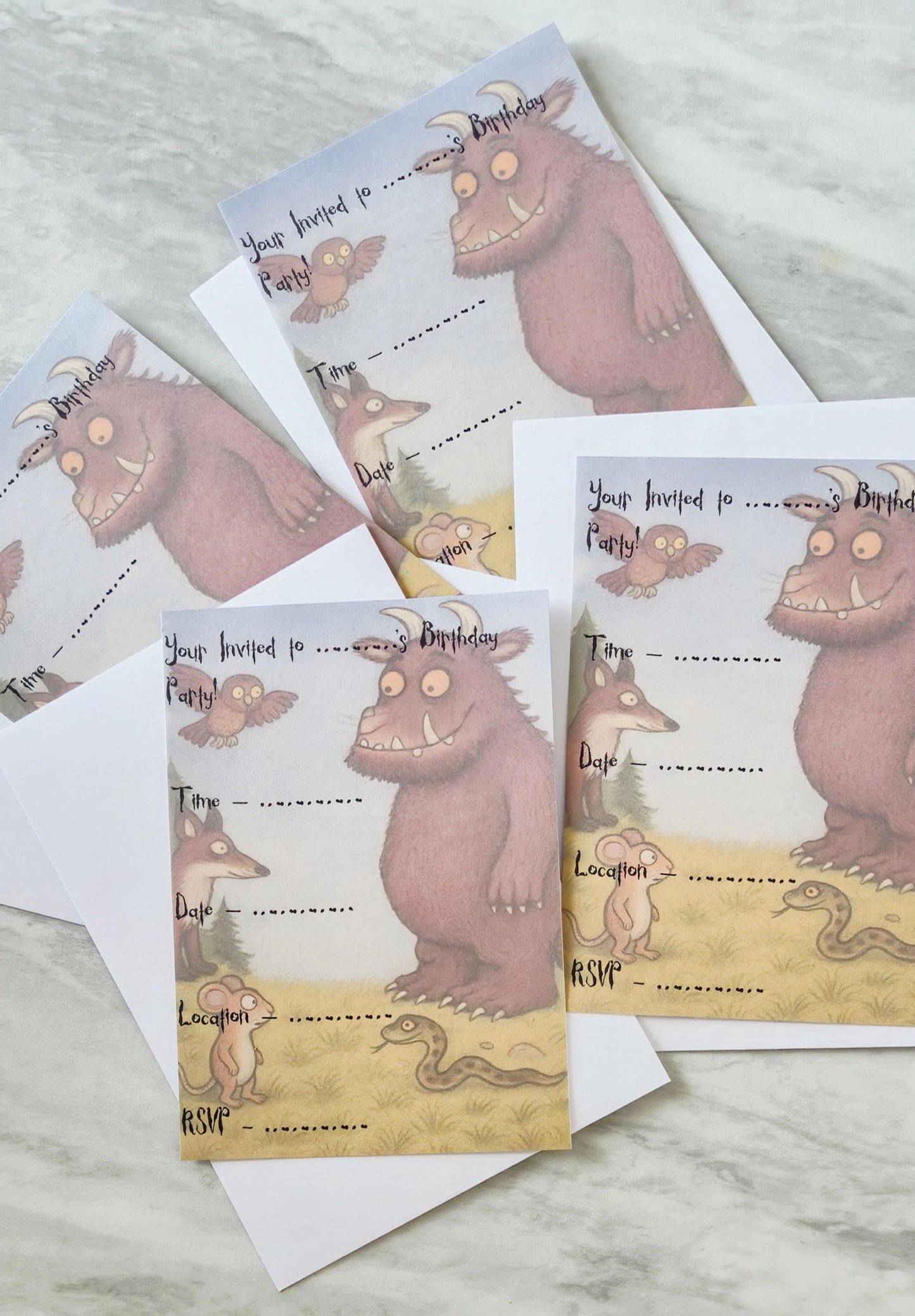 Gruffalo-inspired party invites - kids party - Party invites