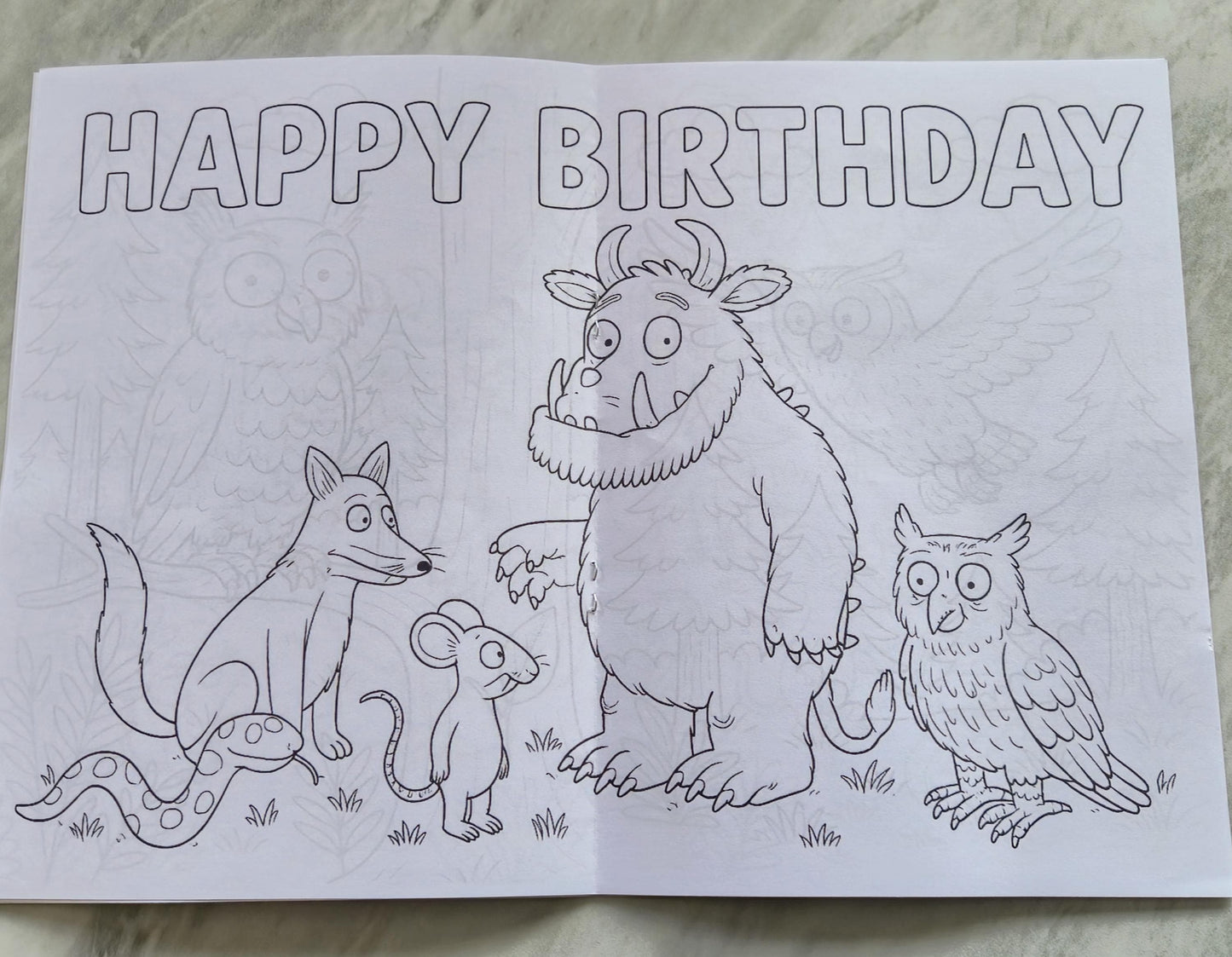 Gruffalo inspired personalised colouring book - Party favour - Kids Party