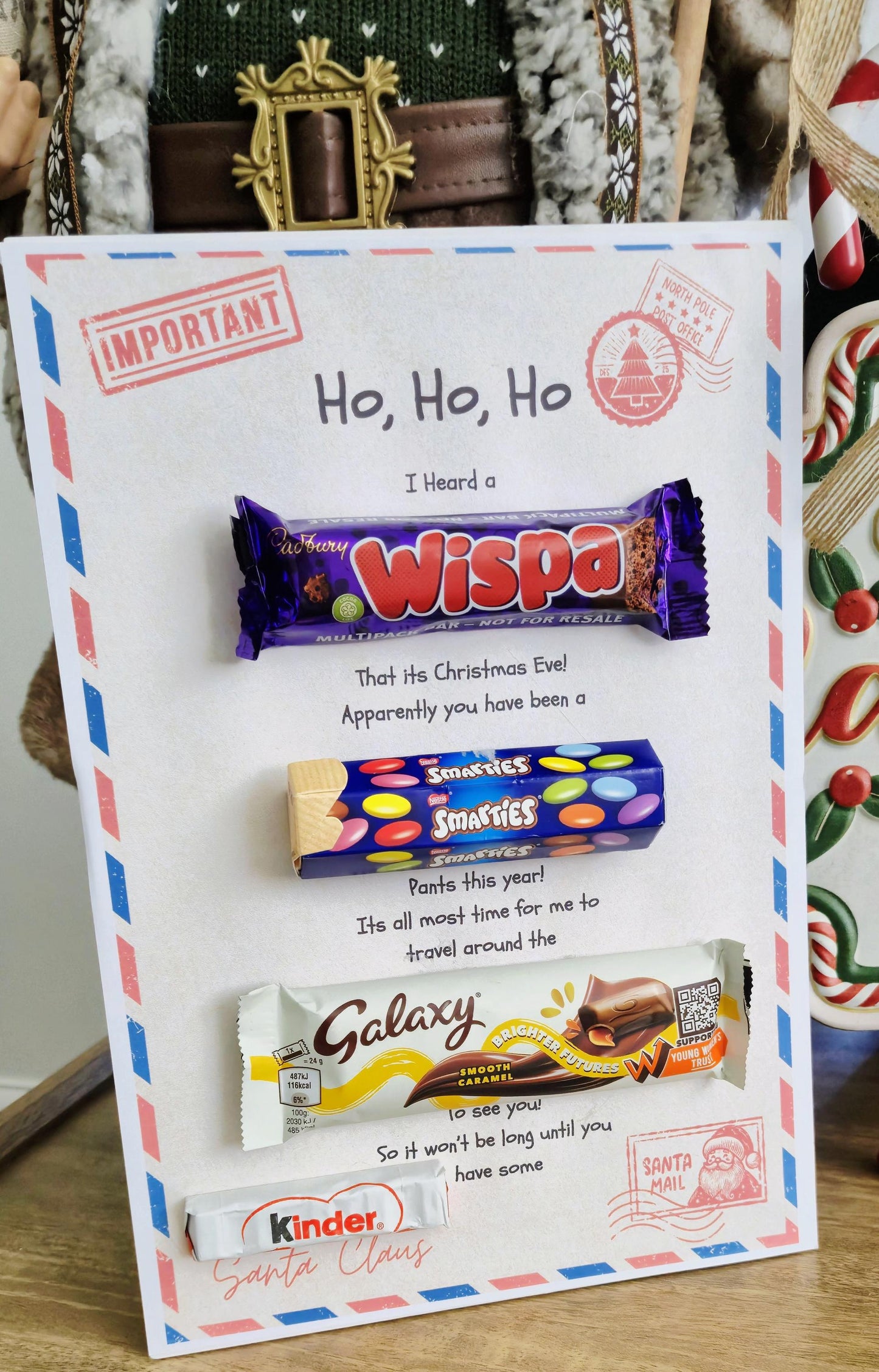 MERRY christmas chocolate board - chocolate message board.- Personalised