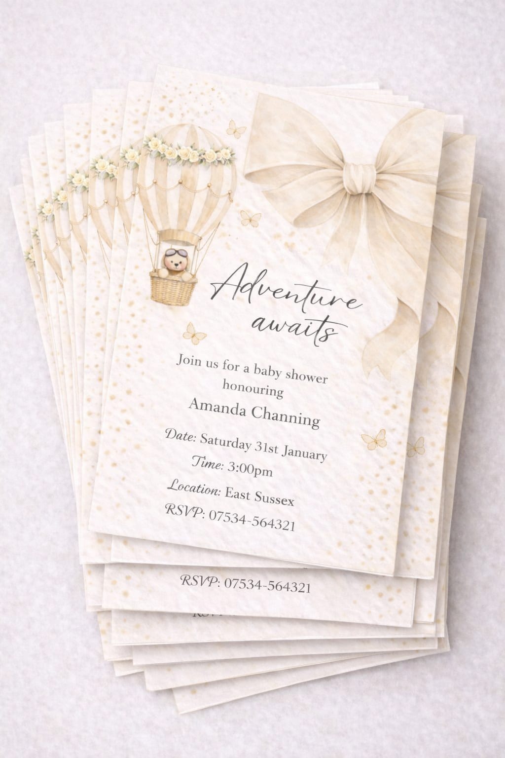 Neutral Adventure Awaits Baby Shower Invitations (Pack of 10)