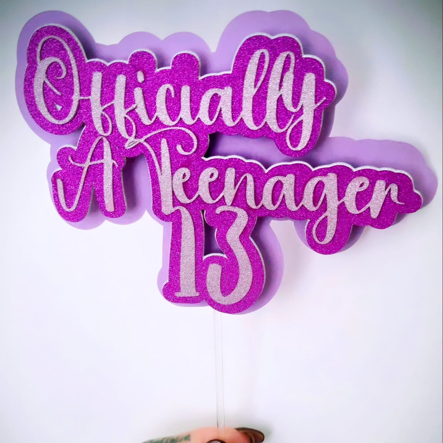 Pink Officially a Teenager Cake Topper | 13th Birthday Decoration