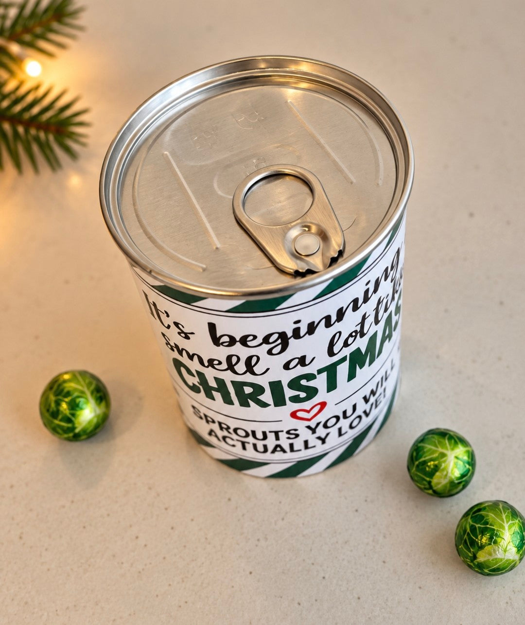 Chocolate Sprouts Christmas Sweet Tin – Festive Novelty Gift