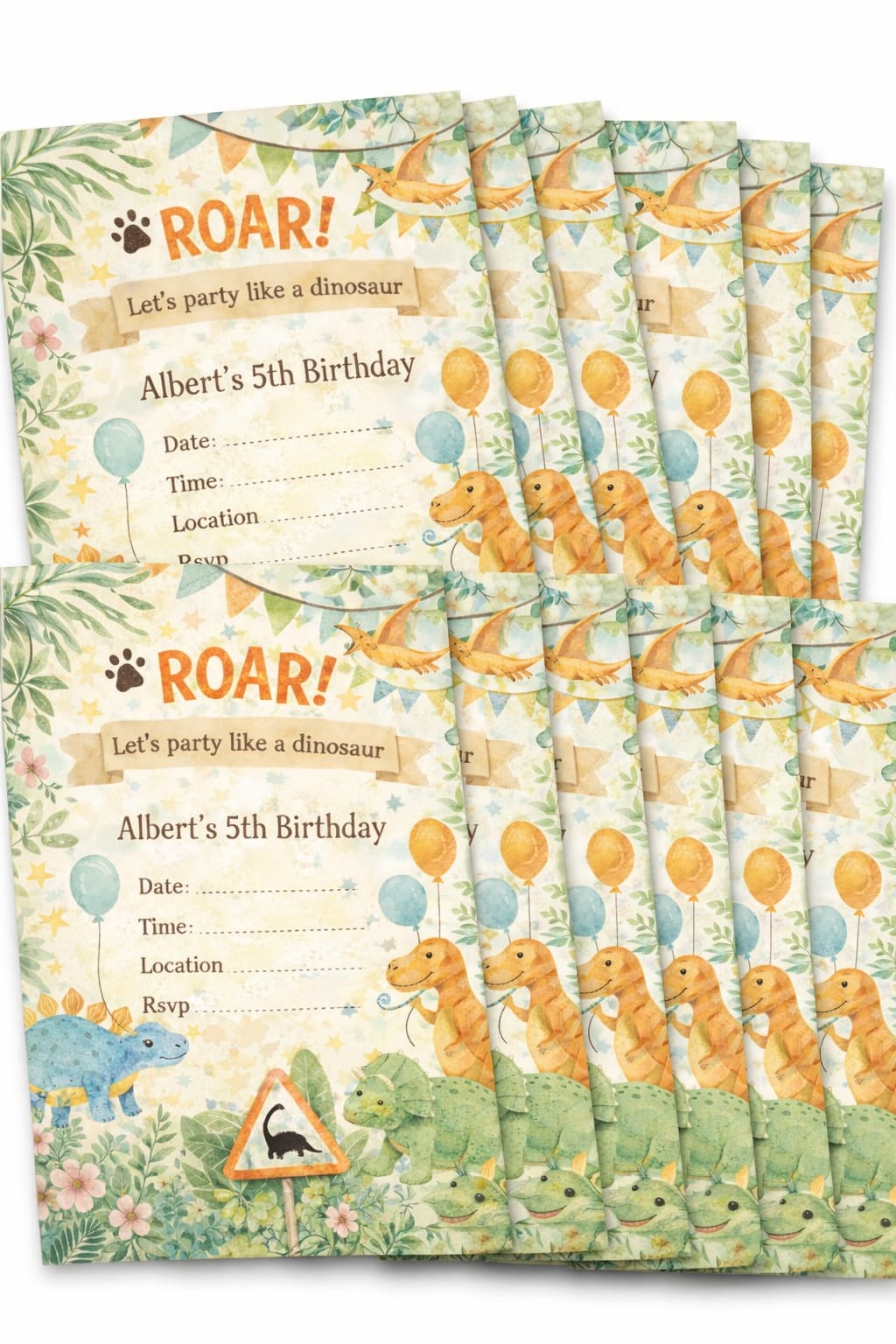 ROAR.. Is 4! Party Invitiations X10