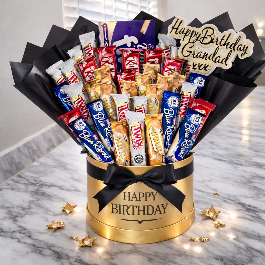 White Chocolate Hat Box Bouquet - Any Occasion